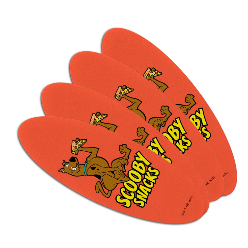 Premium Scooby Snacks Double-Sided Oval Nail Files - 4 Pack Emery Boards for Smooth & Shiny Nails - Perfect for Home, Salon & Travel Manicures
