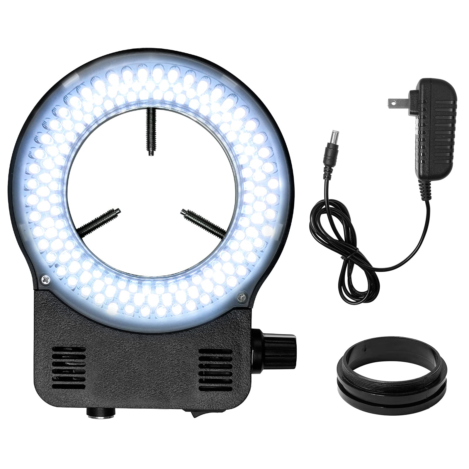 144 LED Ring Light for Stereo Microscope - Adjustable White Illuminator for Binocular/Trinocular Microscopes, Soldering & Repair Work | Perfect for Industrial Inspection, Jewelry Making & Microscope Photography