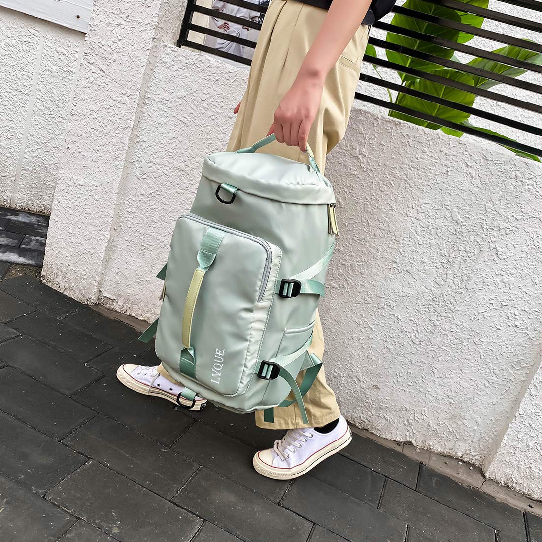 Versatile Travel Backpack - Large Capacity Gym Duffle Bag for Men & Women | Water-Resistant Sports Backpack with Shoe Compartment (Green) | Perfect for Workouts, Travel & Daily Commute