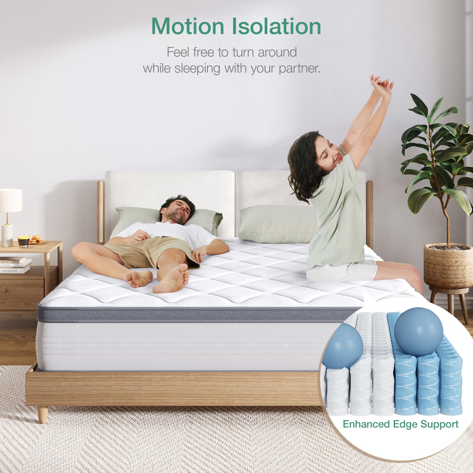 Novilla 12 Inch Full Size Mattress - Hybrid Memory Foam Bed in a Box for Back Pain Relief & Pressure Relief, Medium Soft Support for Side, Back & Stomach Sleepers | Perfect for Guest Rooms, Dorms & Apartments