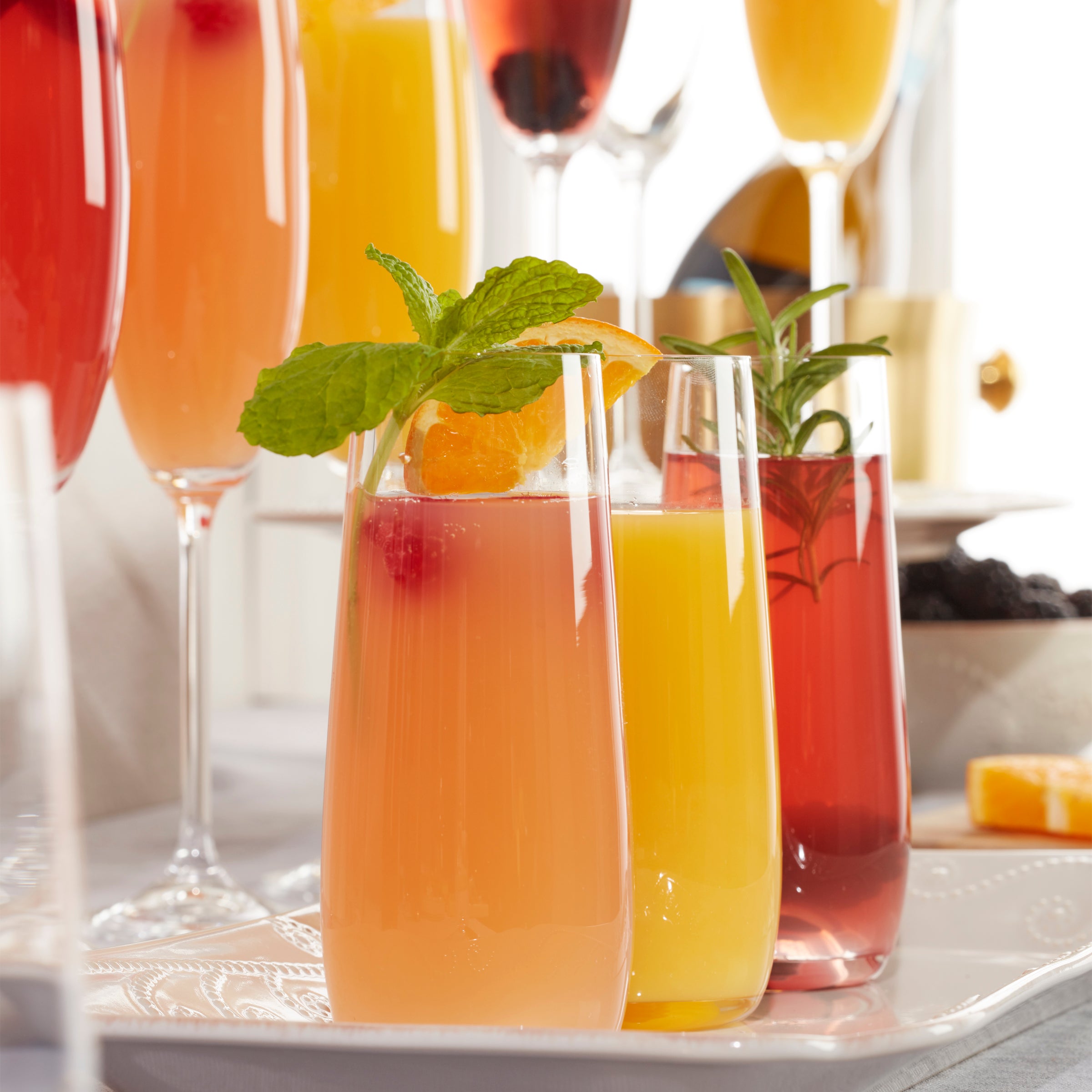 Premium Tuscany Classics Stemless Flute Glasses Set of 6 - Elegant Wine Glasses for Champagne, Prosecco & Cocktails - Perfect for Parties, Weddings & Home Entertaining