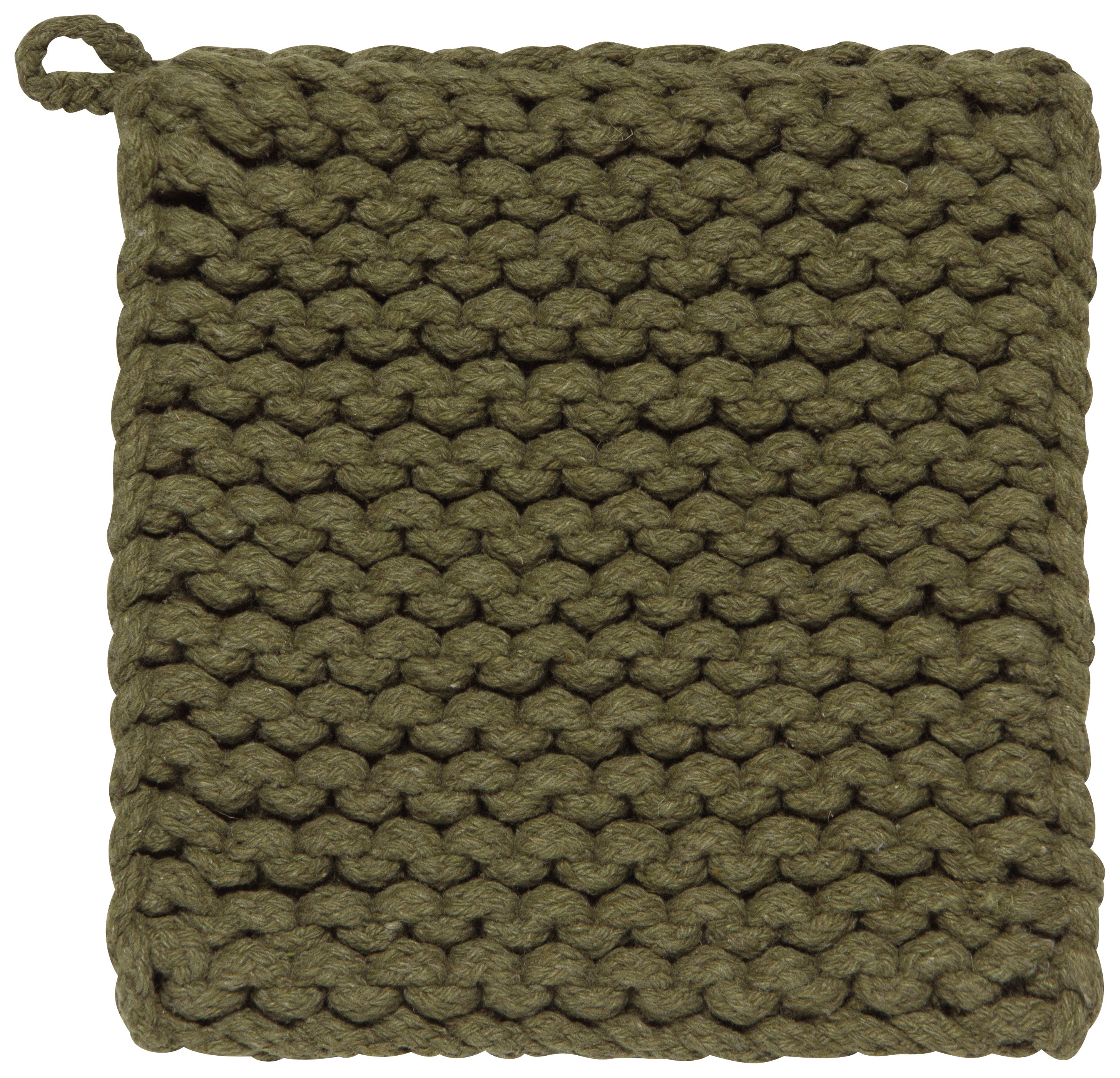 Danica Heirloom Knit Potholder Set - Olive Branch Design | Heat Resistant Kitchen Accessories for Cooking, Baking & Home Decor