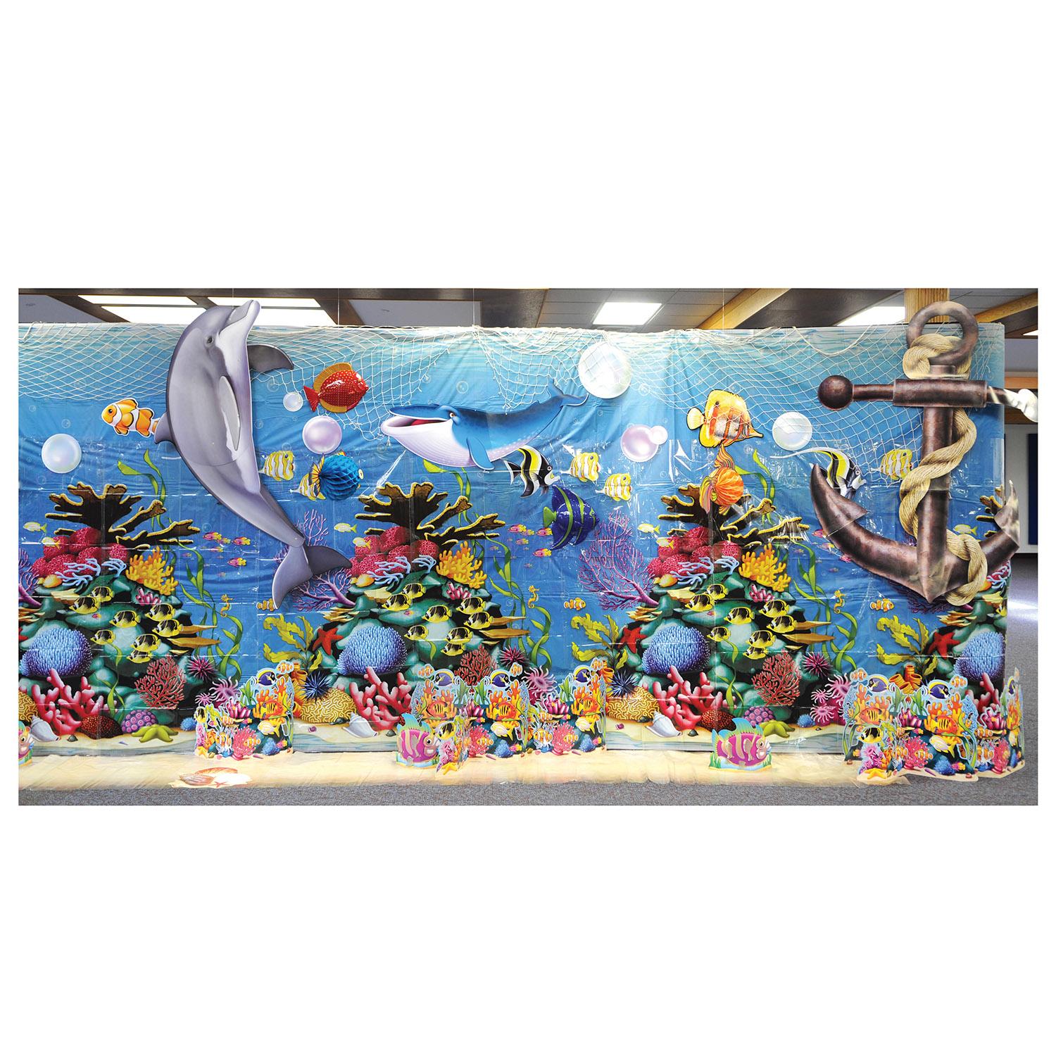 12 Pack Beistle Luau Party 3D Glittered Fish Centerpieces - Tropical Hawaiian Themed Decorations for Beach Parties, Summer Events & Tiki Decor