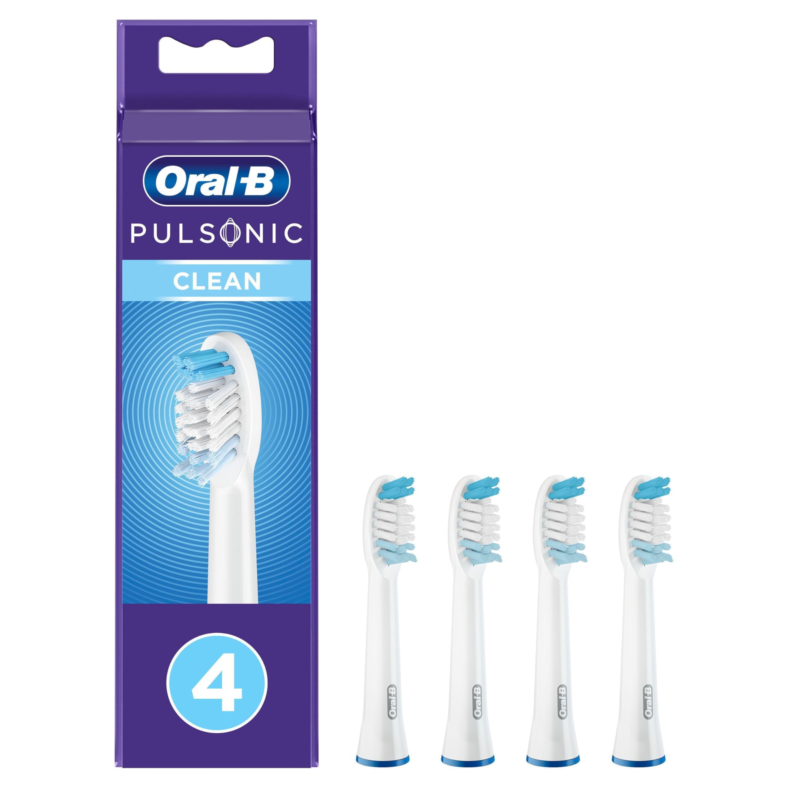 Oral-B Pulsonic Replacement Brush Heads for Sonic Electric Toothbrush, 4 Pack - Compatible with Oral-B Sonic Toothbrushes - Perfect for Daily Dental Care & Oral Hygiene