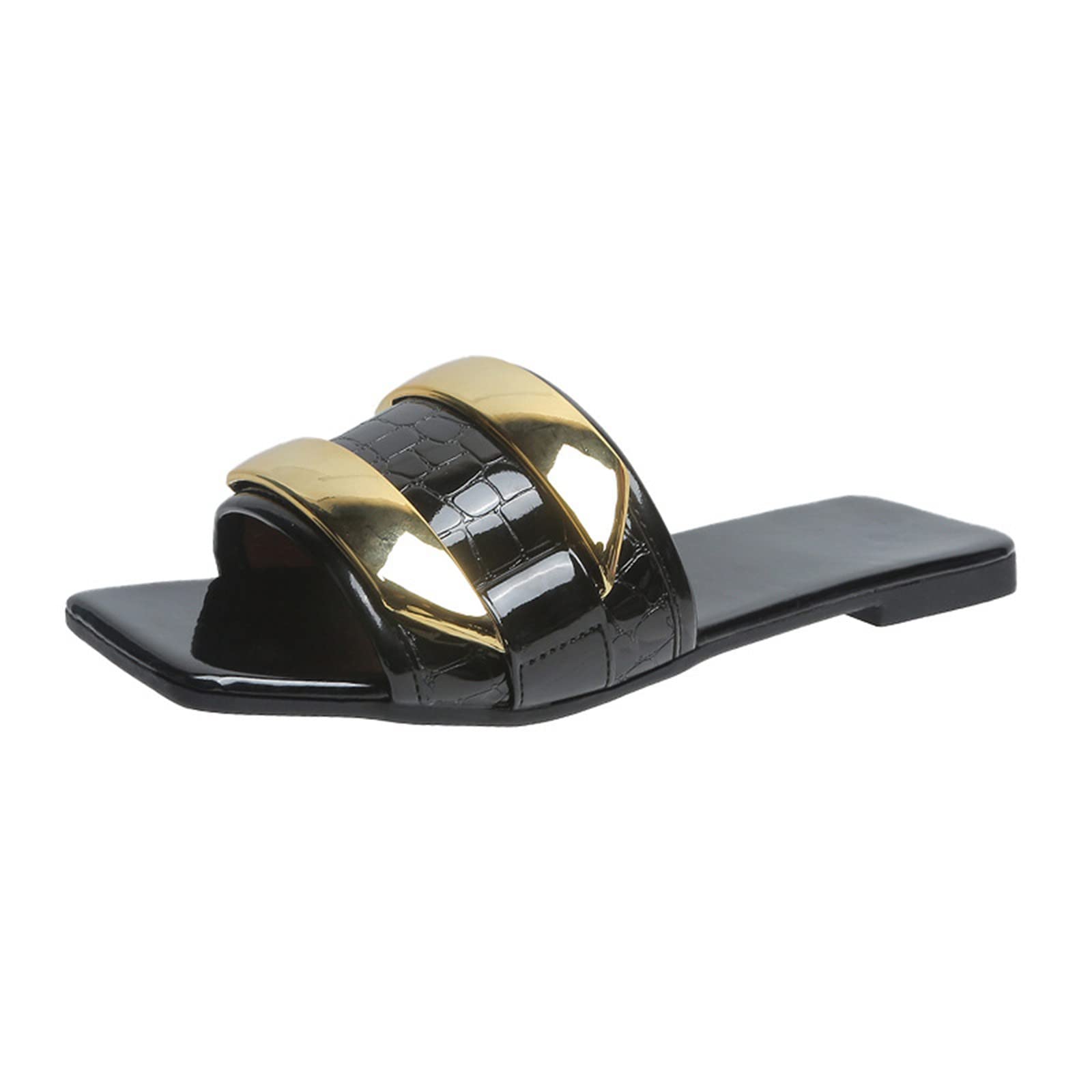 **Women's Breathable Casual Outdoor & Indoor Slippers - Comfortable Fashion Bath Shoes for Home, Travel & Leisure (Black, Size 8) - Perfect for Lounging, Spa & Quick Errands**