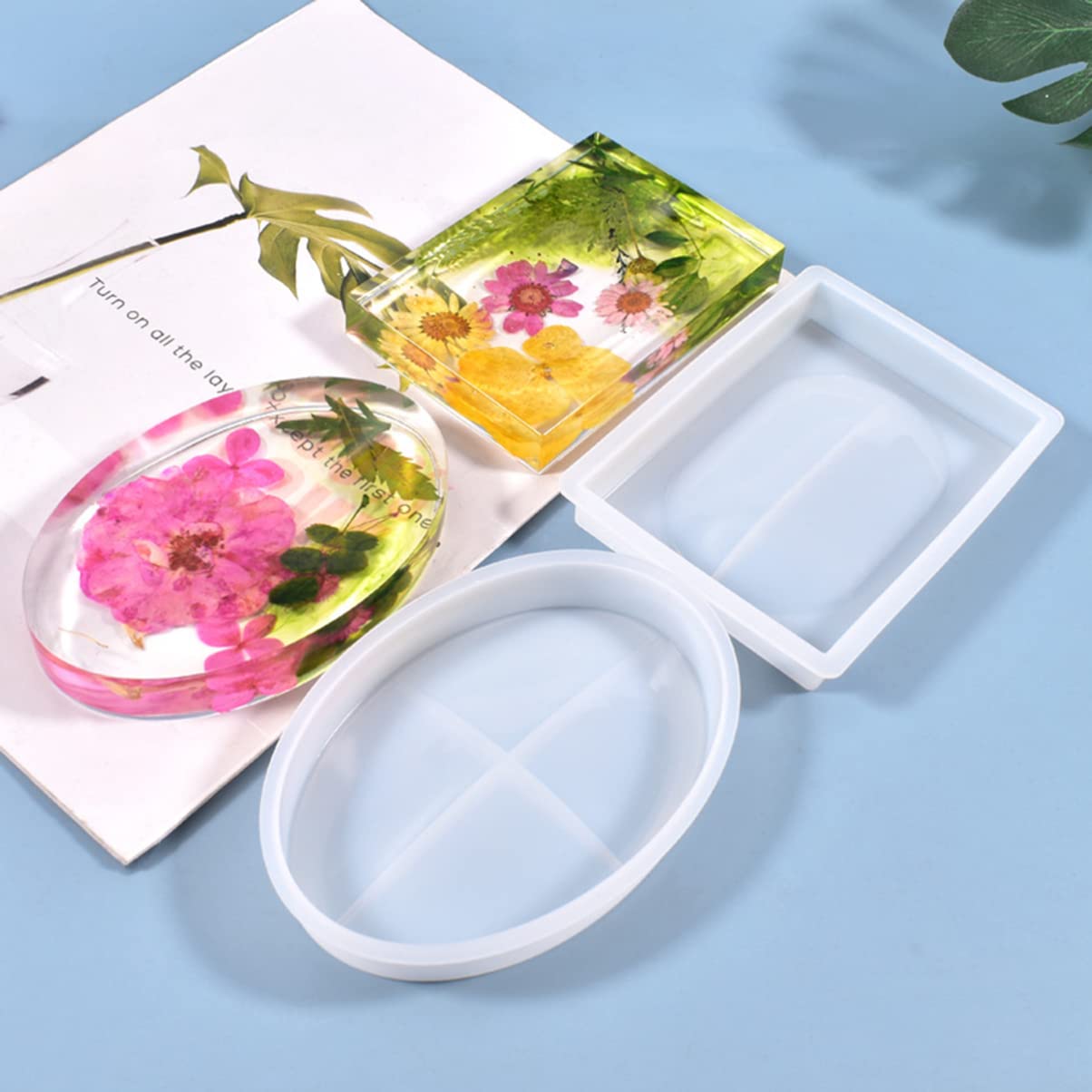 ARTIBETTER 2-Piece Silicone Soap Dish Mold Set - Resin Soap Holder, Sponge Scrubber Ring Dish & Jewelry Tray for Epoxy Resin Casting - Perfect for DIY Bathroom Decor, Handmade Coasters & Craft Projects