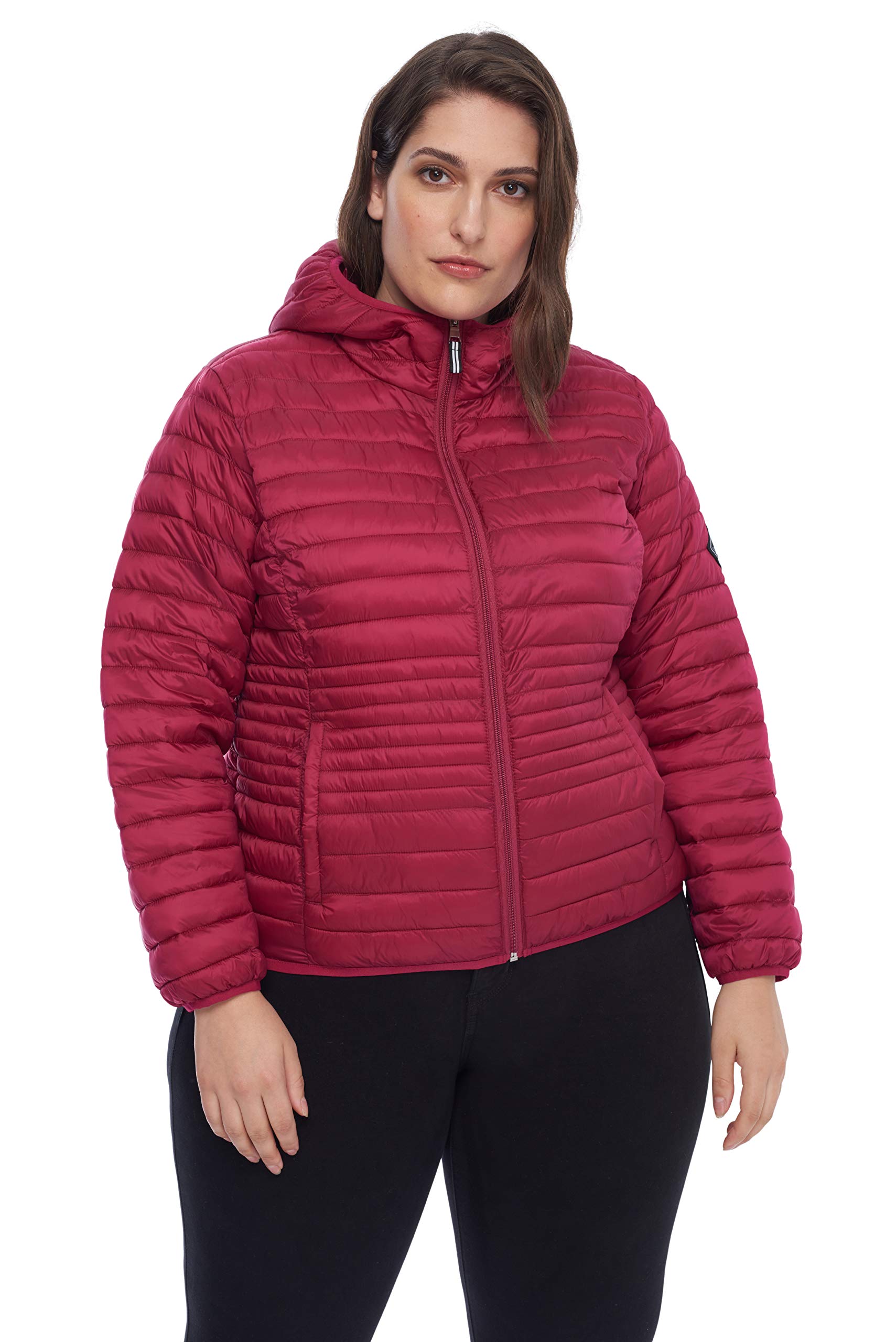 Alpine North Women's Plus Size Vegan Down Lightweight Packable Puffer Jacket with Travel Bag - Warm Winter Coat for Outdoor Activities & Travel