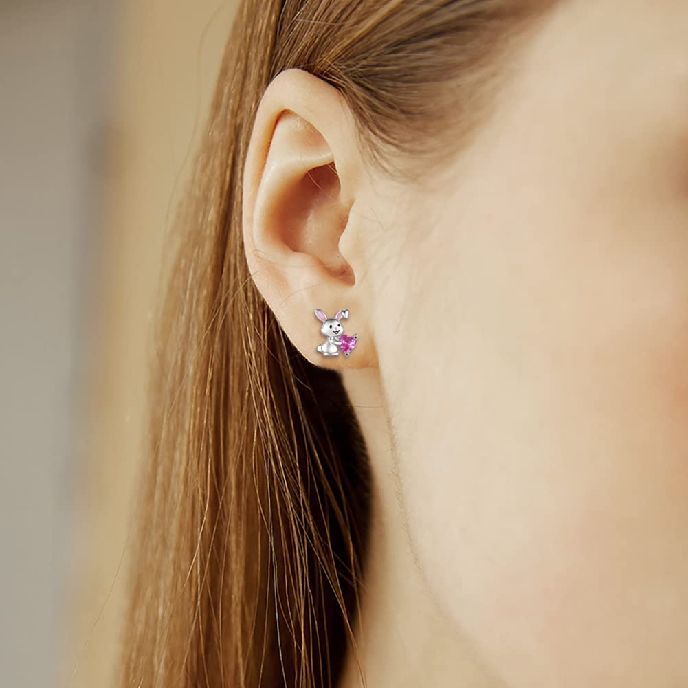 925 Sterling Silver Animal Stud Earrings for Women - Cow, Panda, Bunny - Hypoallergenic Jewelry Gifts for Daily Wear & Special Occasions