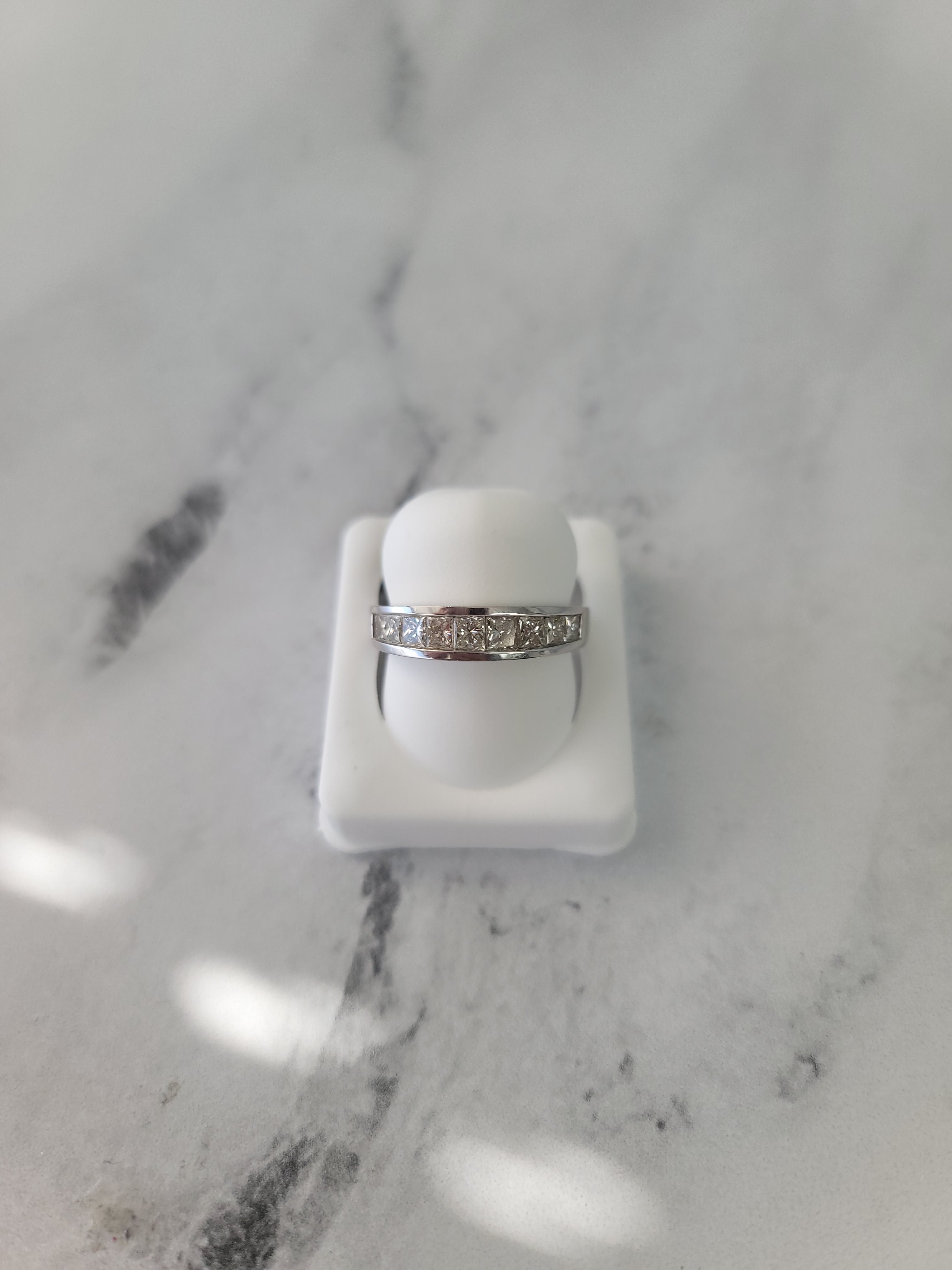 1 Carat Princess Cut Channel Set Wedding Band Ring - 14K White Gold for Bridal, Engagement & Anniversary Jewelry Gifts
