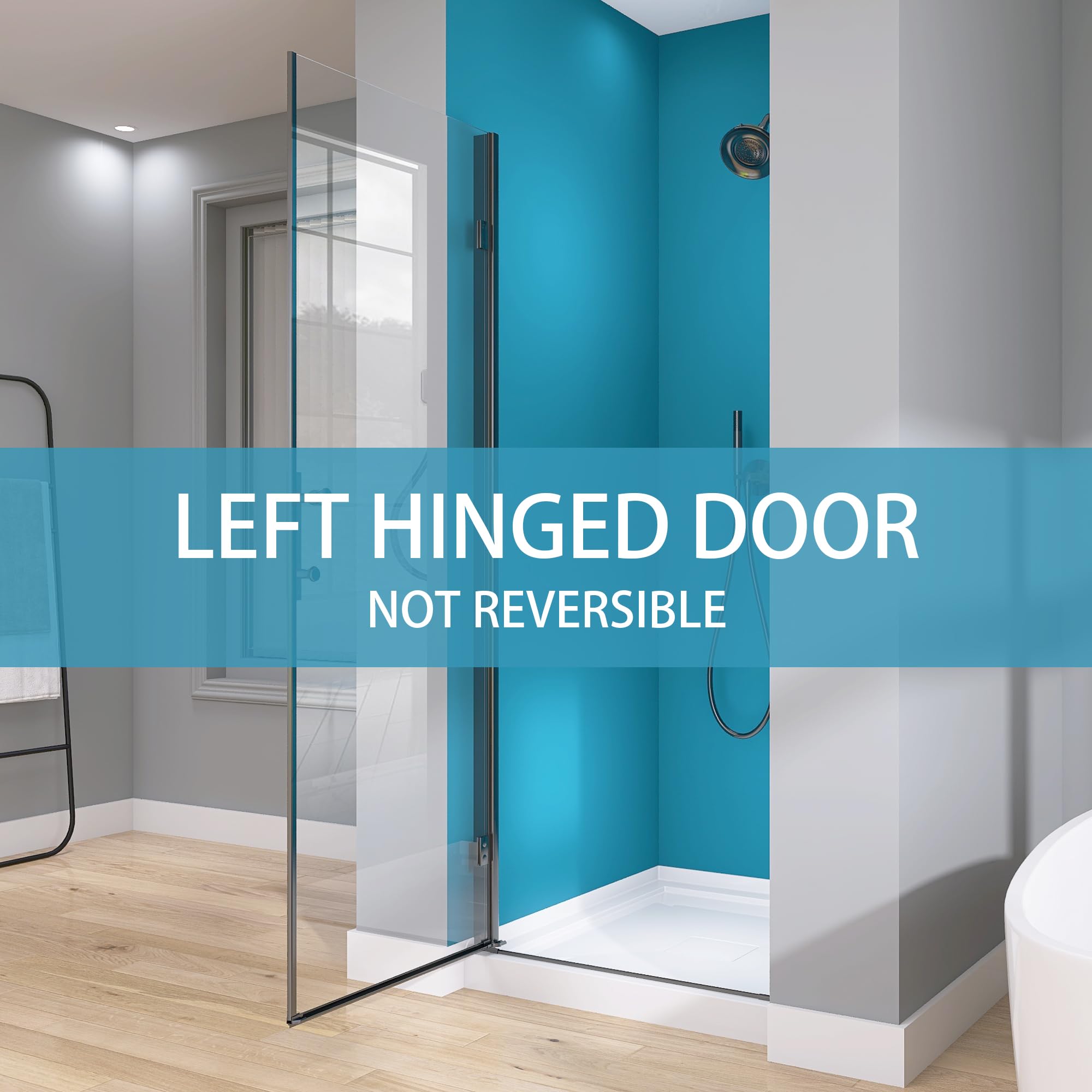 GETPRO Frameless Pivot Shower Door 30