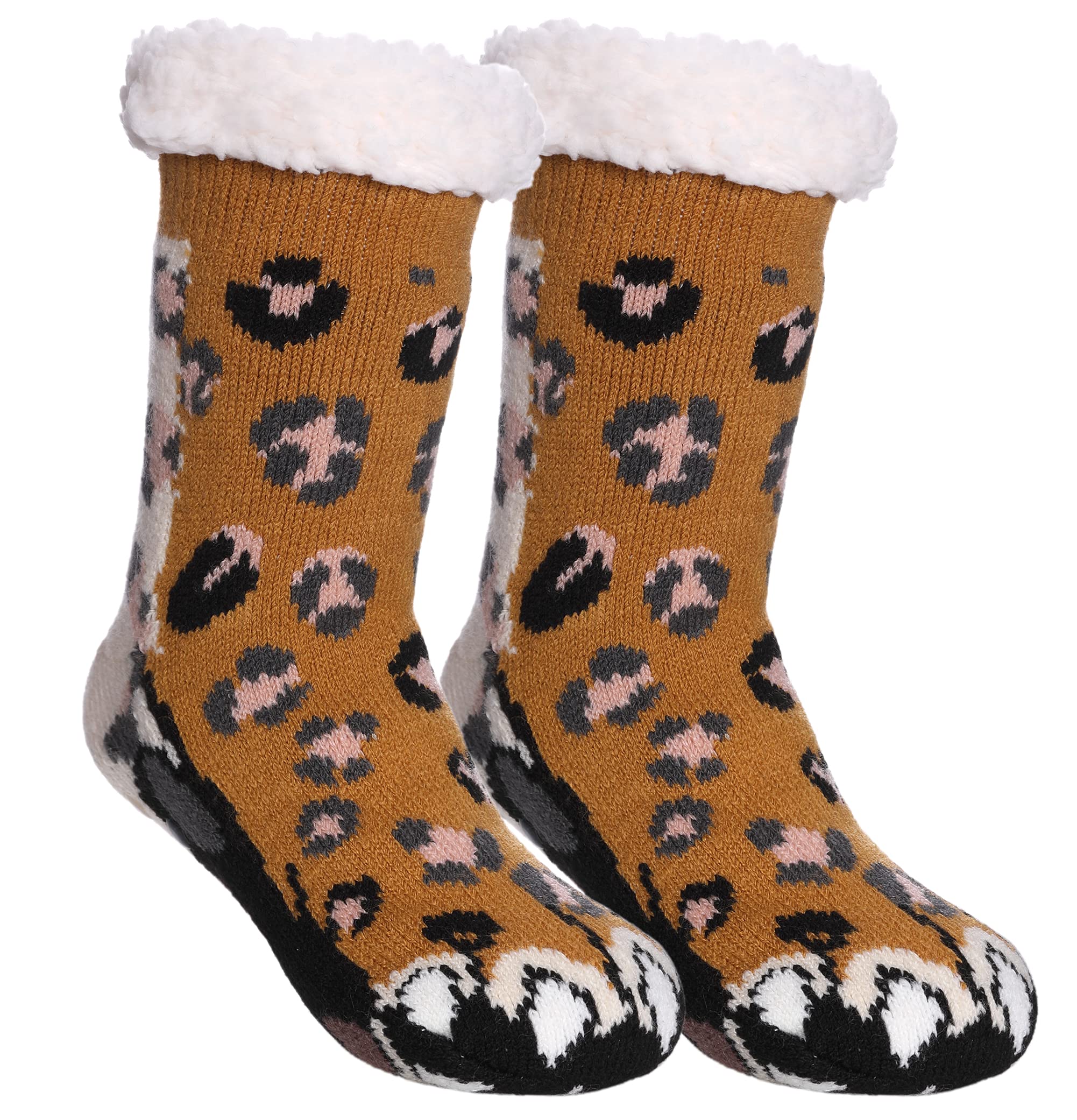 SDBING Kids Fuzzy Slipper Socks for Boys & Girls - Soft Cozy Fluffy Non-Slip Grips Socks for Winter Warmth - Perfect for Indoor Play, Christmas Gifts & Cold Weather Comfort