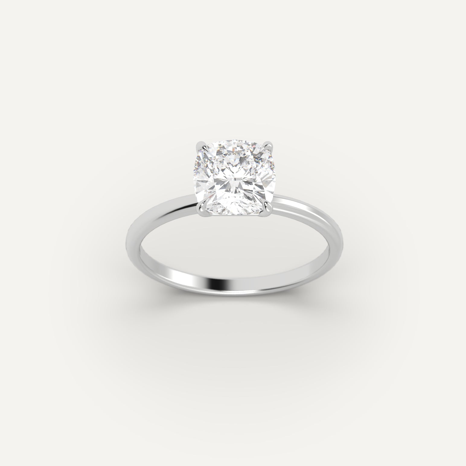 2 Carat Cushion Cut Diamond Engagement Ring - 14K White Gold Solitaire Wedding Band for Women - Perfect for Proposals, Anniversaries & Special Occasions
