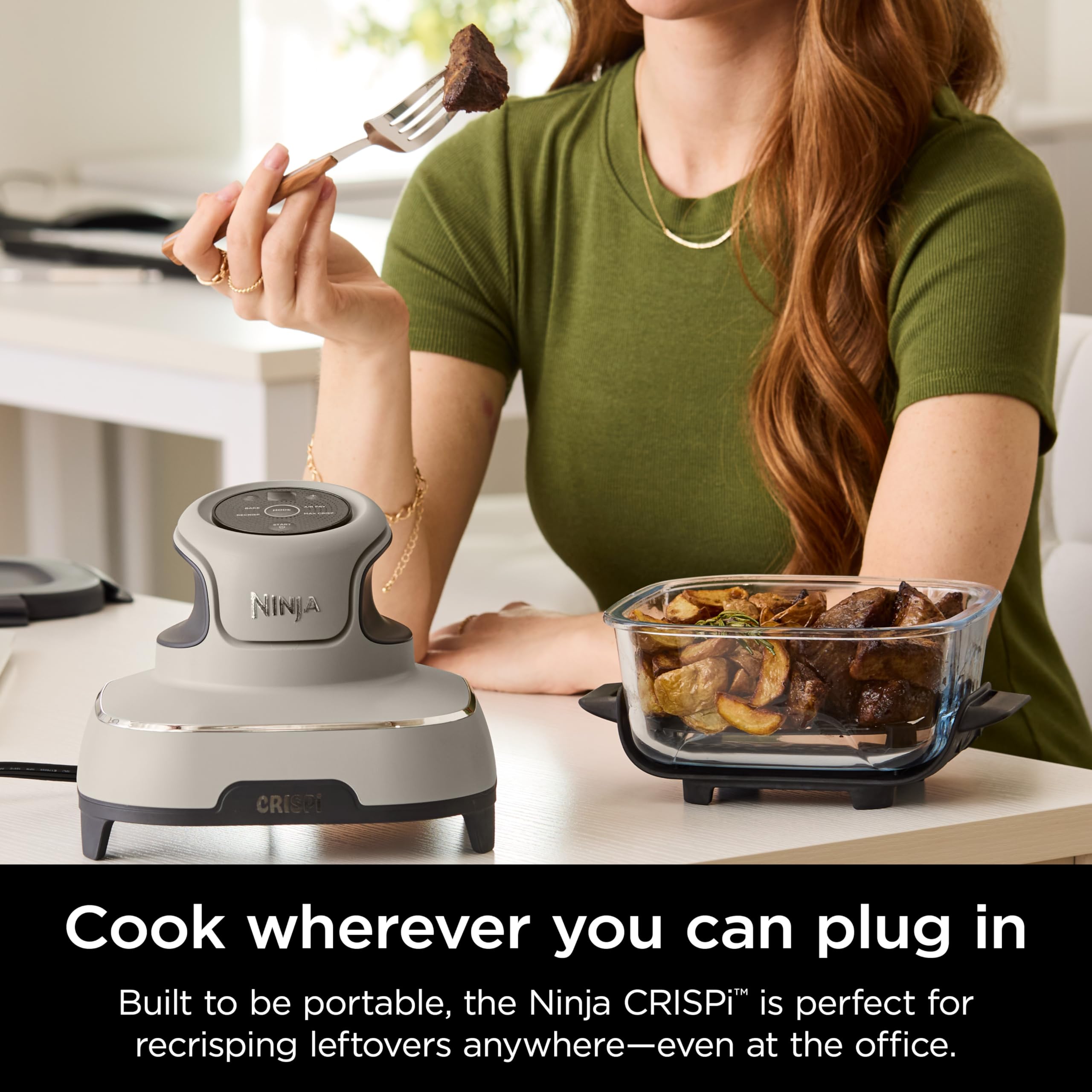 Ninja Crispi Air Fryer - 4QT & 6 Cup Glass Containers with Lids | Microwave, Freezer & Dishwasher Safe | Non-Toxic Portable Cooking System for Air Frying, Baking & Meal Prep | Perfect for Small Kitchens, Dorms & RV Cooking