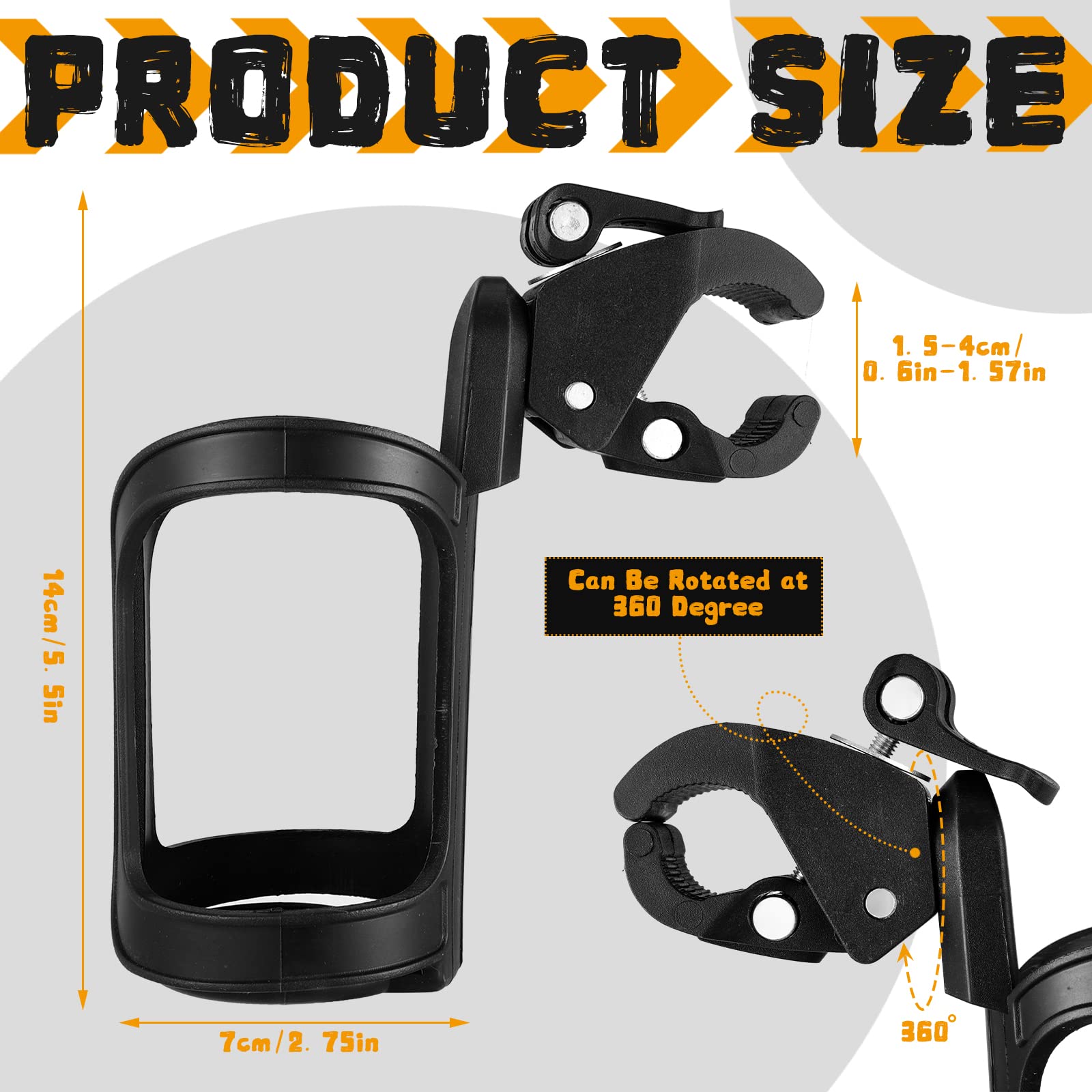 Jetec Universal Bike Cup Holder - Adjustable Water Bottle Holder for Bicycle, Kayak, Stroller, Wheelchair & Fishing Gear | Outdoor Sports Accessories for Cycling, Hunting & Kayaking Adventures