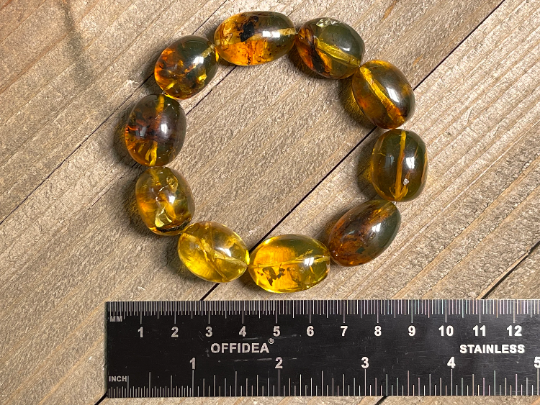 Authentic Mexican Amber Crystal Beaded Bracelet – Handmade Healing Jewelry with Natural Stones for Women | Perfect for Meditation, Yoga & Spiritual Wellness