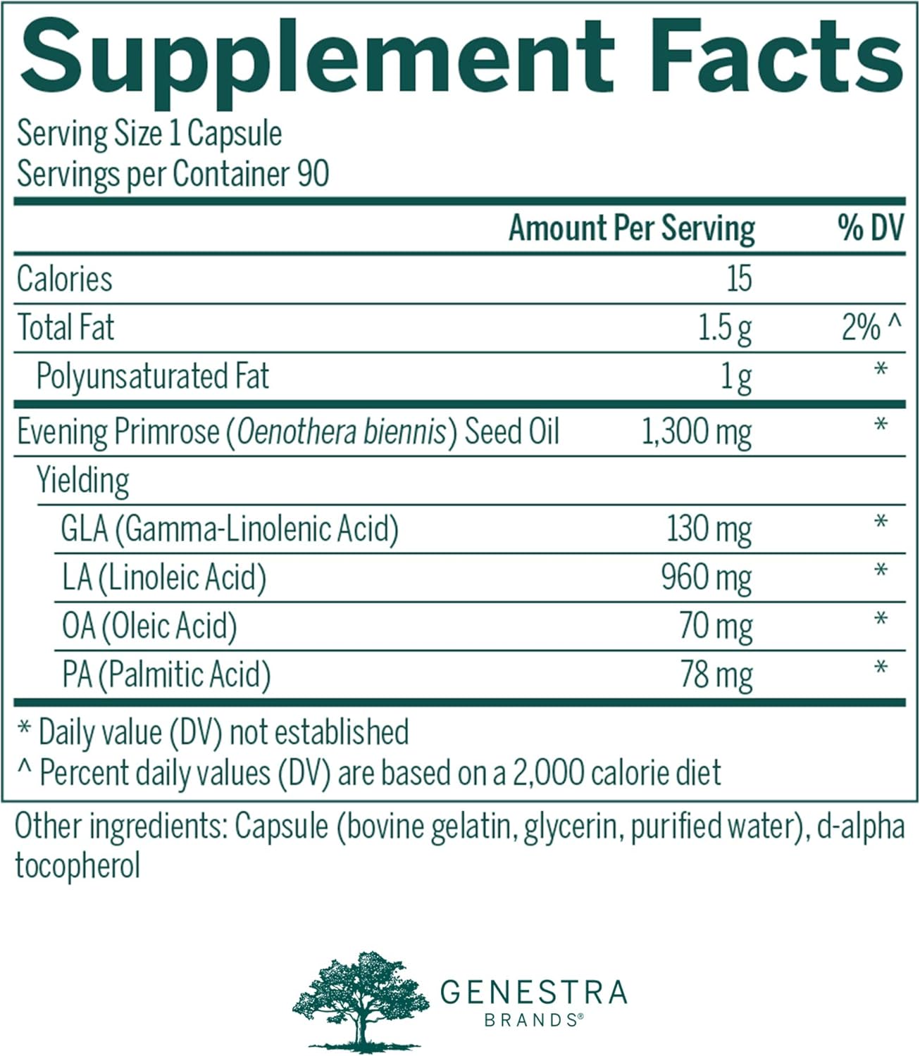 Genestra Brands GLA 130 Evening Primrose Oil Supplement - Supports Women's Health, Hormonal Balance & Skin Care - Perfect for PMS Relief & Menopause Support