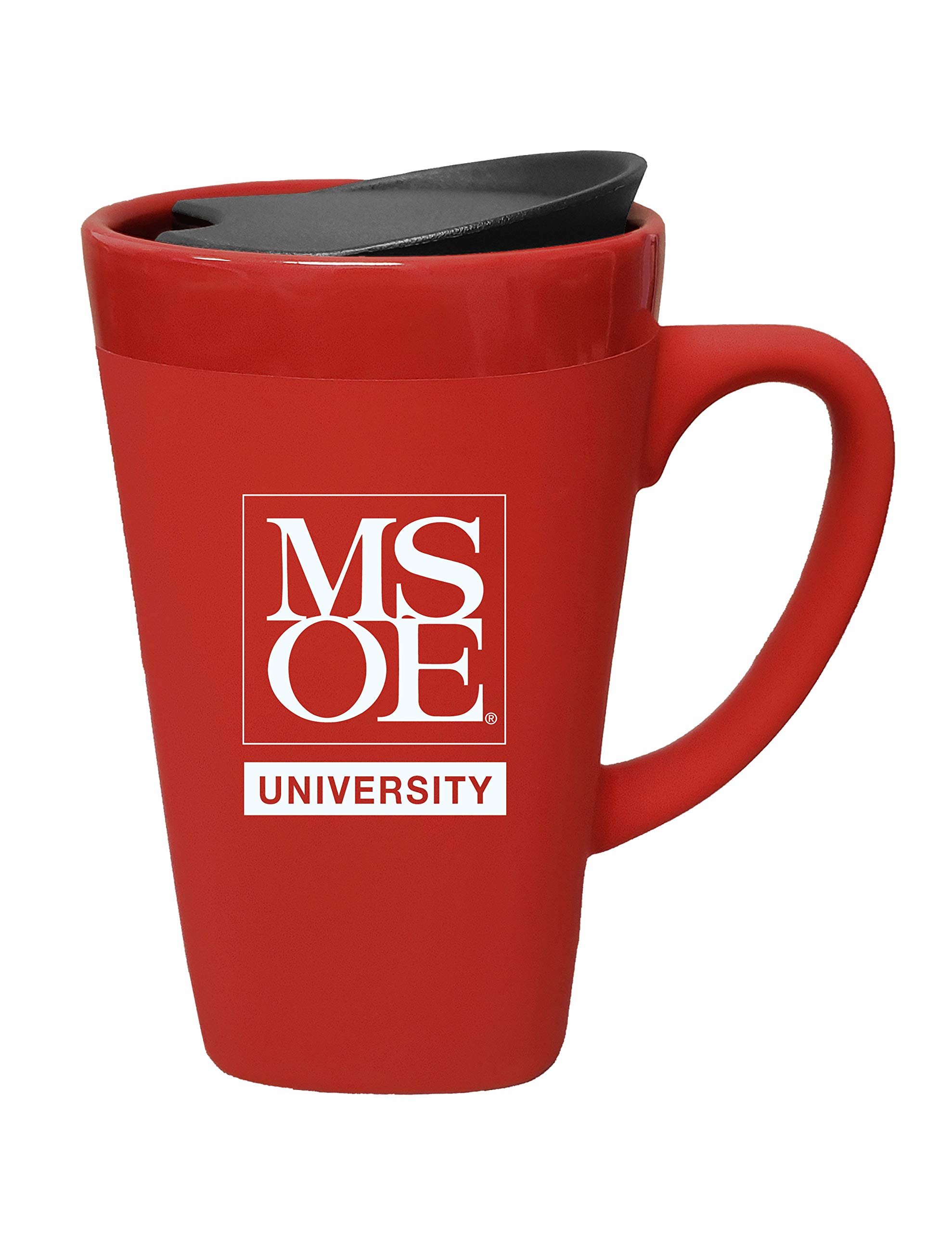 Milwaukee School of Engineering Ceramic Coffee Mug with Swivel Lid - Insulated Travel Mug for Hot & Cold Drinks, Perfect for School, Office & Commuting - Red