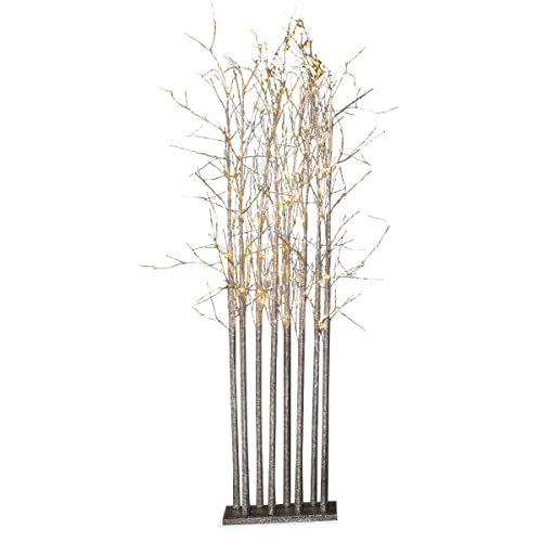 Large Lighted Silver Glitter Tree Cluster