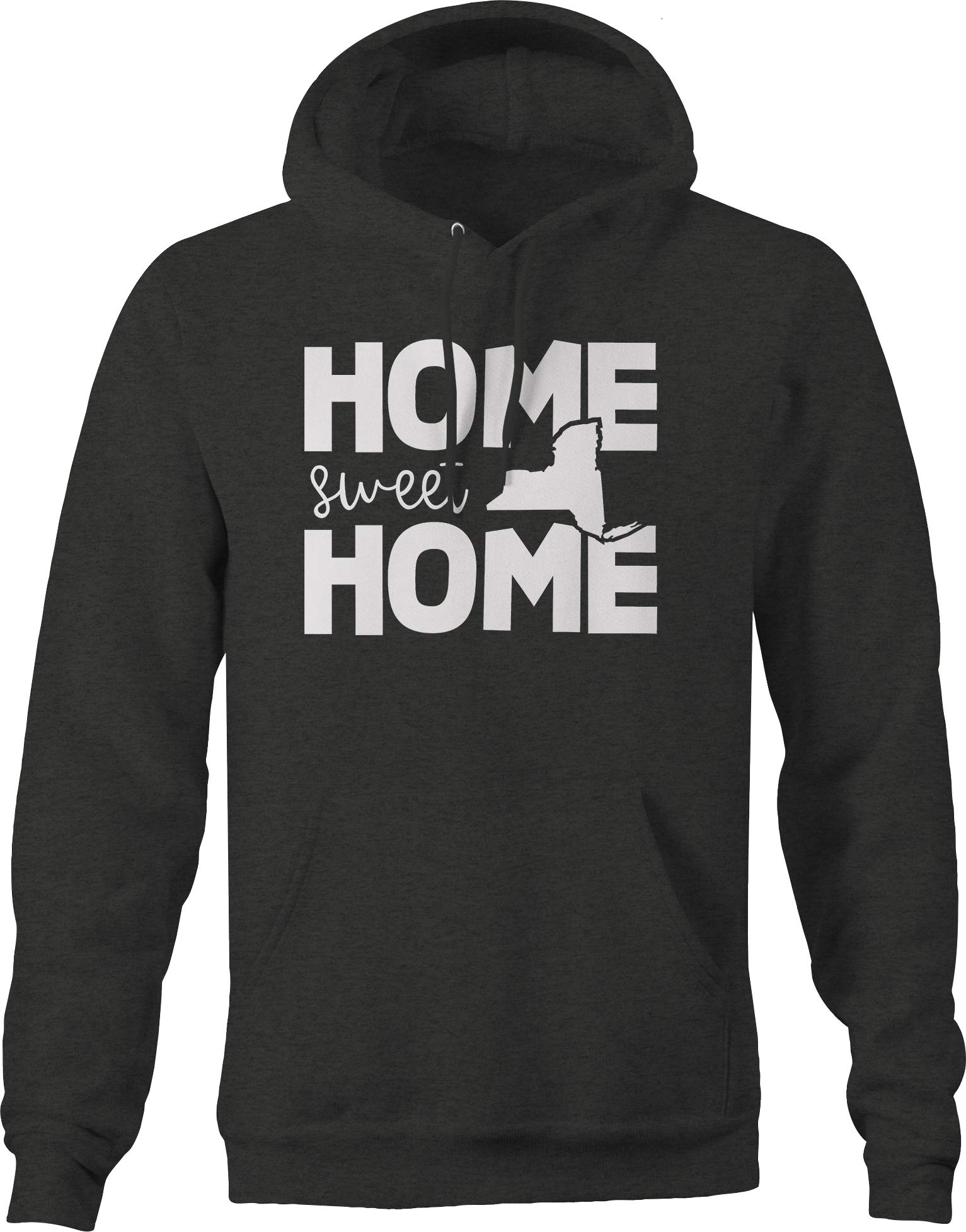 New York State Native Hometown Love Hoodie for Men - Dark Grey Sweatshirt | Cozy Pullover for Casual Wear, Street Style & Outdoor Activities