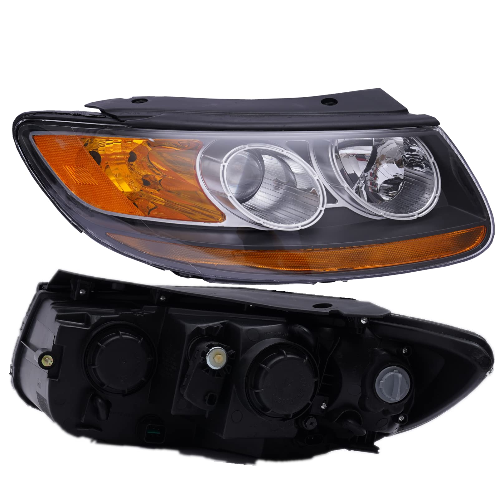 Gdrasuya10 HID Projector Headlights Pair Set for 2007-2012 Hyundai Santa Fe - Driver & Passenger Side Headlamp Assembly - Durable Replacement Headlights for Night Driving & Off-Road Use