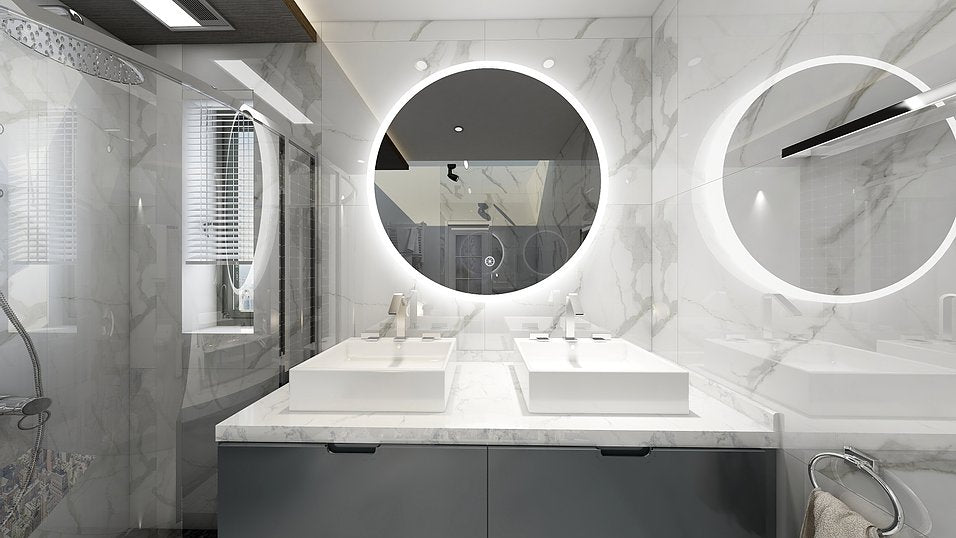 Ketcham ORB Orbit + Series LED Mirror - Surface Mounted Bathroom Vanity Light for Modern Home Decor - Perfect for Bedroom, Bathroom & Makeup Area