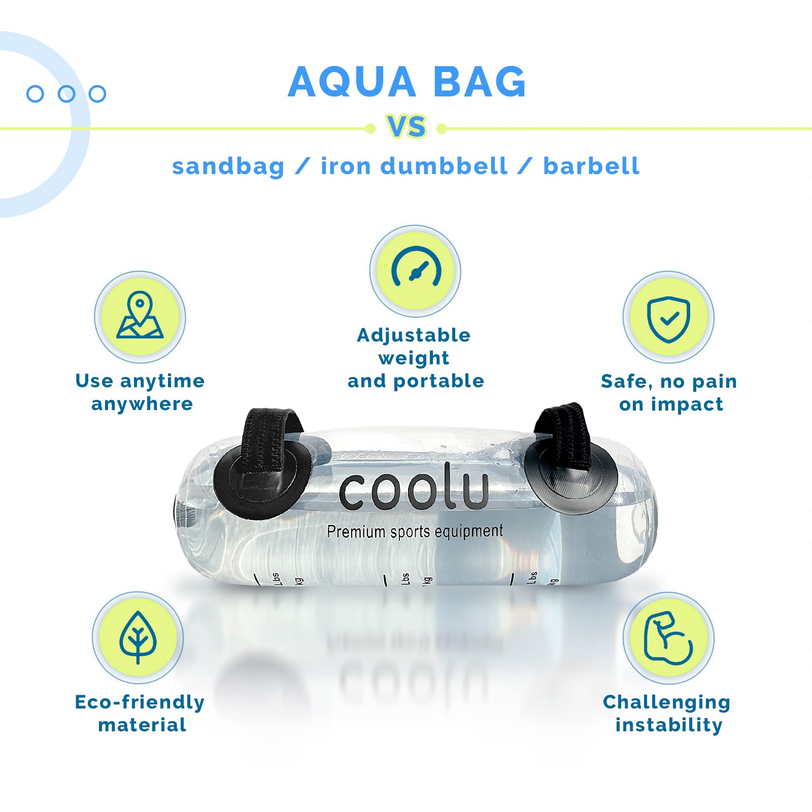 Aqua Bag for Workout and Fitness - Water Weight Training Power Bag - Portable Exercise Sandbag Alternative - Stability Fitness Equipment for CrossFit, Home Gym & Outdoor Training