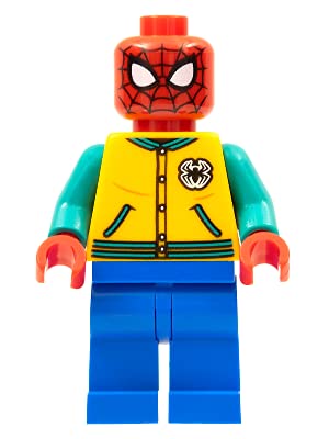 LEGO Marvel Super Heroes Spider-Man Orange Letter Jacket Minifigure from Set 76196 - Authentic Collectible Minifig for Kids & Adults - Perfect for Marvel Displays, Action Play & LEGO Collections