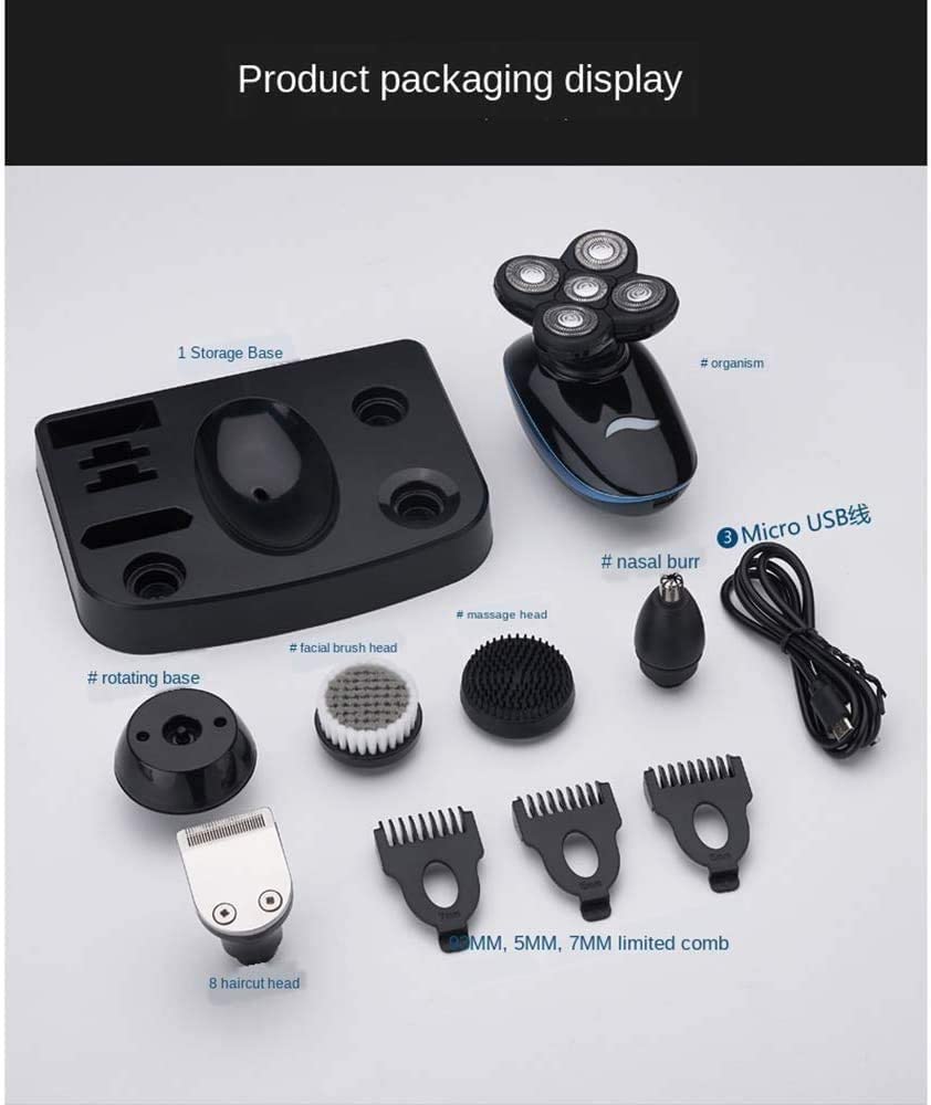5D Electric Razor for Men - Rechargeable Cordless Wet/Dry Shaver with Nose & Ear Trimmer, Clippers & Facial Cleansing - Waterproof Grooming Kit for Travel, Home & Gym Use