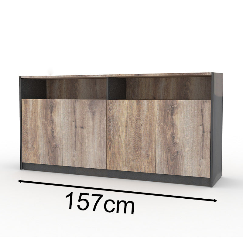 ARTO Credenza Cabinet 157cm - Warm Oak & Black Finish - Modern TV Stand, Storage Console for Living Room, Bedroom & Office