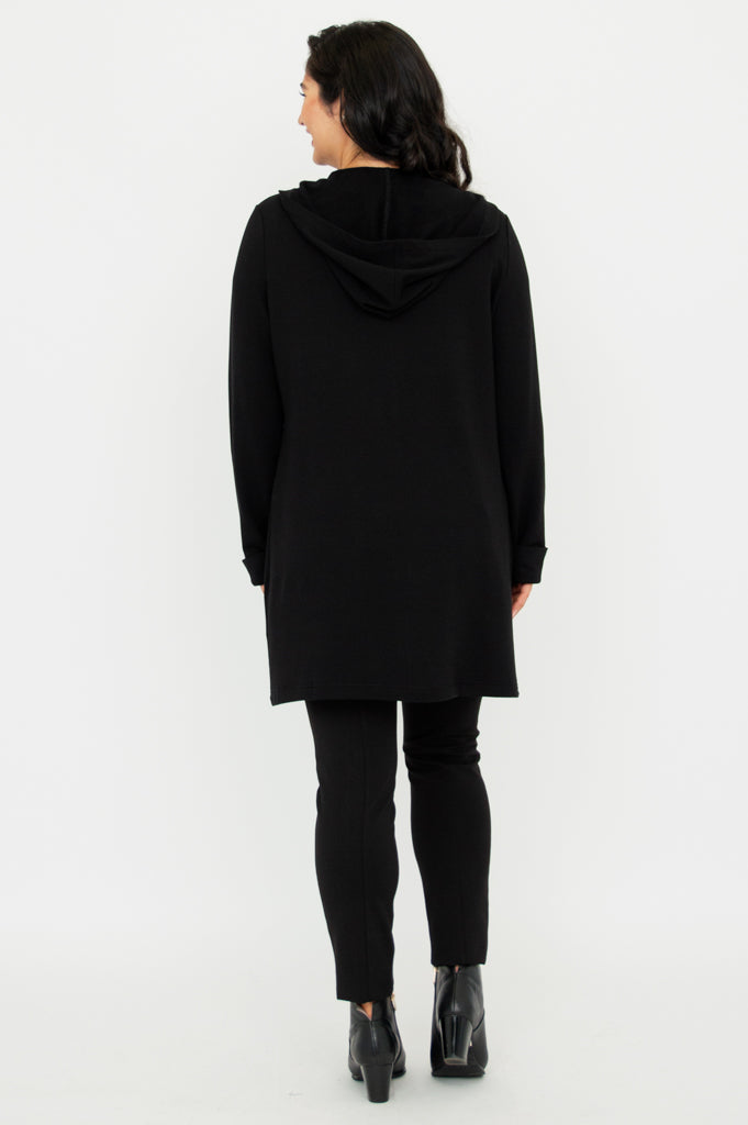 Cortes Jacket for Men & Women - Soft Bamboo Fleece Lined Winter Coat in Black - Perfect for Outdoor Activities & Casual Wear