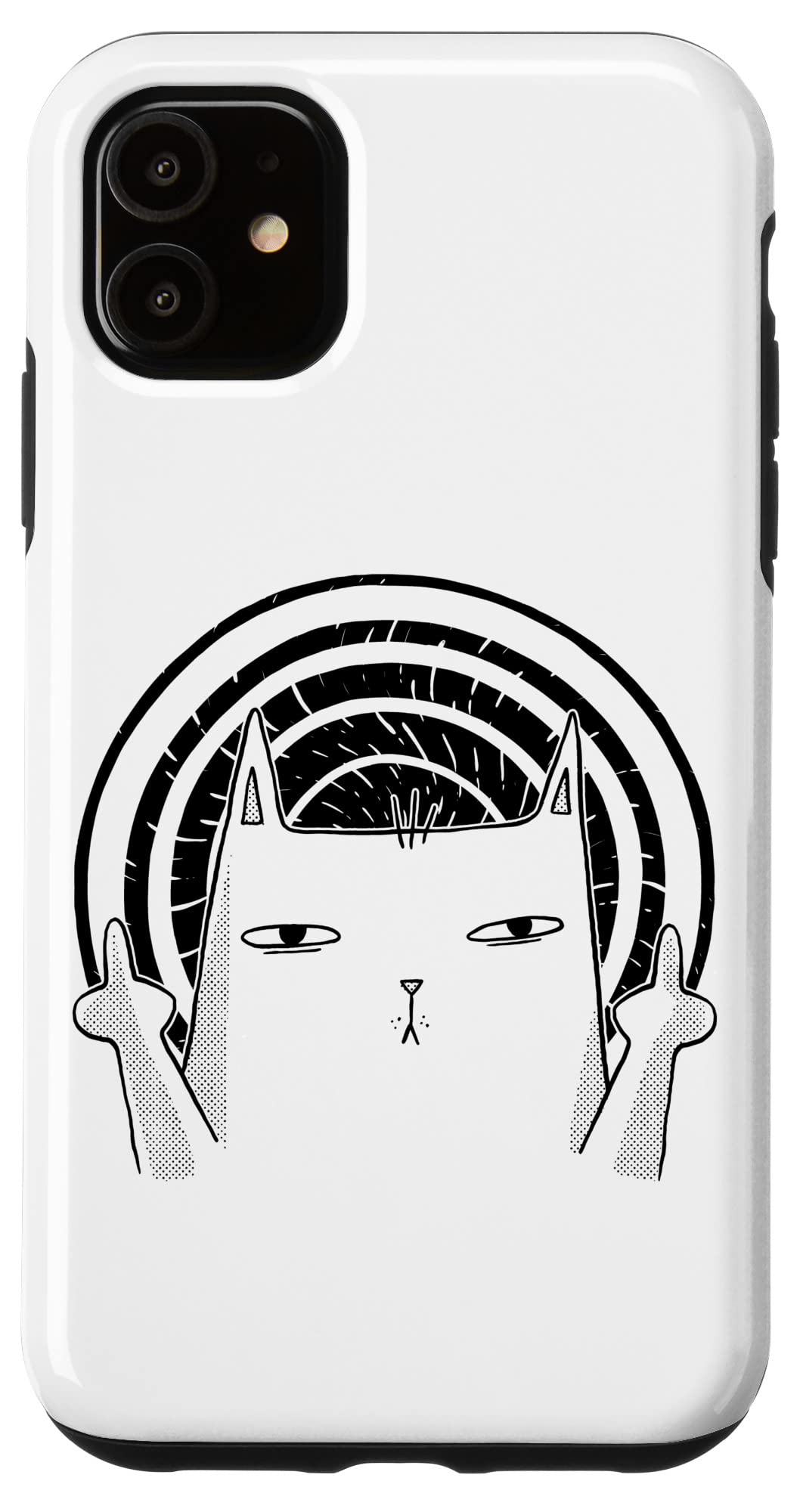 iPhone 11 Cat Finger Case - Funny Middle Finger Cat Phone Cover for iPhone 11 - Perfect for Prank Gifts & Humorous Situations