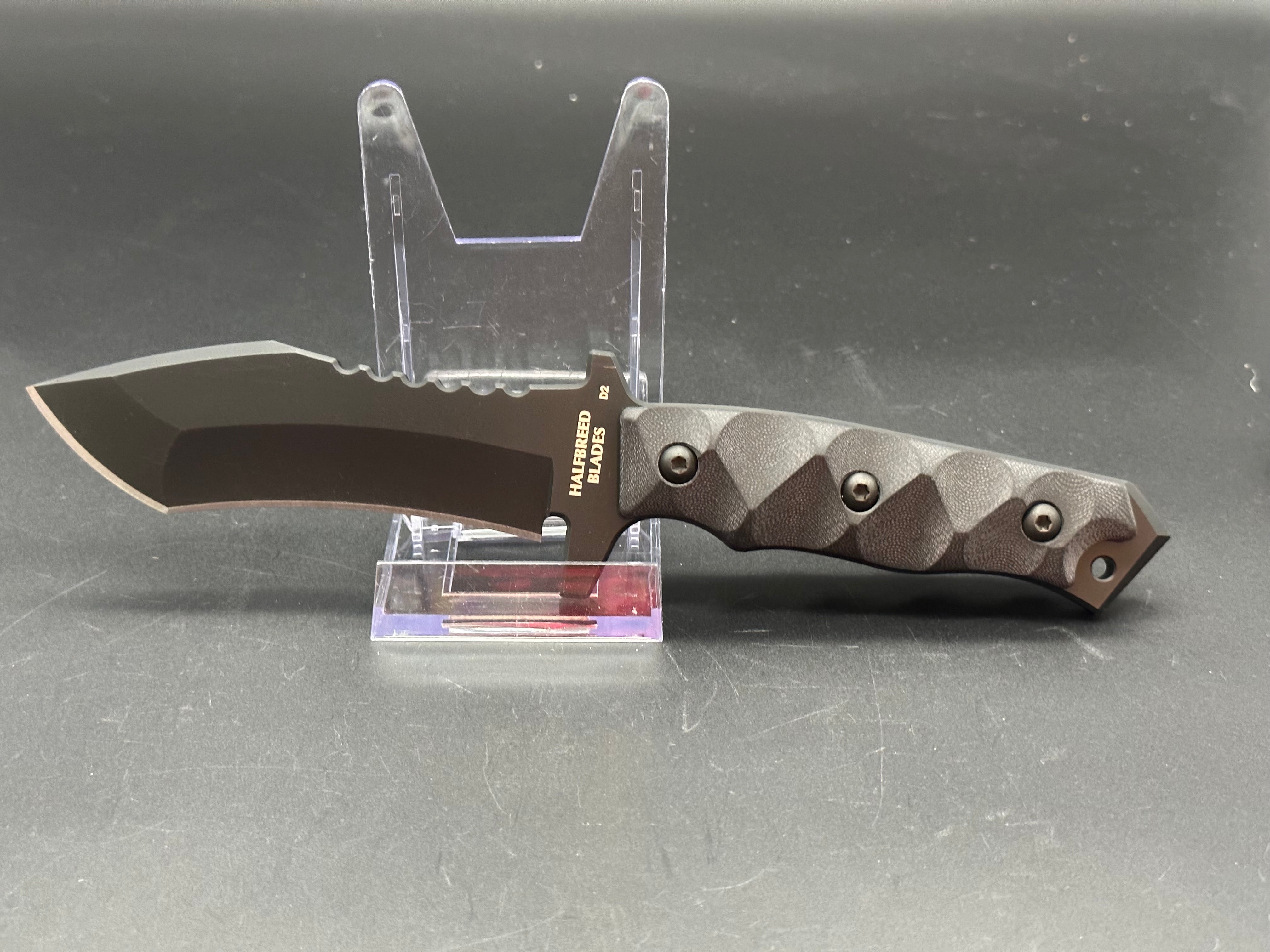 Halfbreed MCK-02 Black Tactical Folding Knife with G10 Handle - EDC, Outdoor Survival, Camping & Hunting Gear