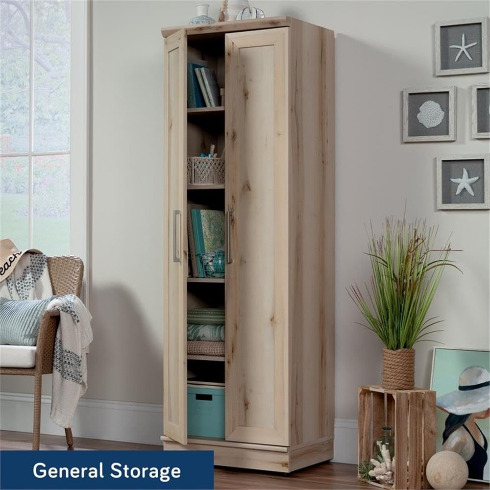 Sauder HomePlus Two Door Storage Cabinet - Pantry Organizer with Pacific Maple Finish for Kitchen, Dining Room, or Garage Storage