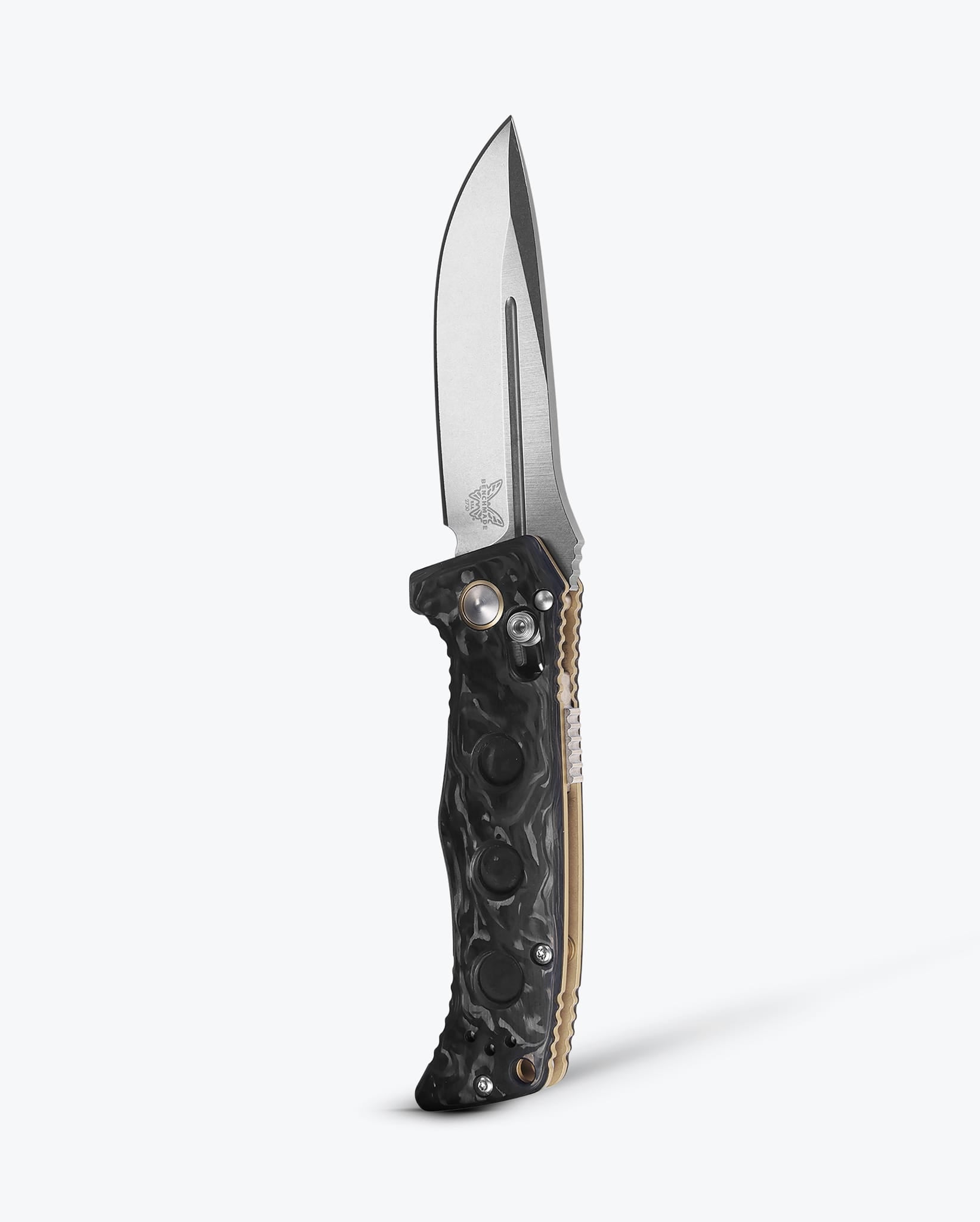 Premium Mini Auto Adamas® Knife - Marbled Carbon Fiber Blade with Drop Point Design - Perfect for EDC, Outdoor Adventures & Tactical Use