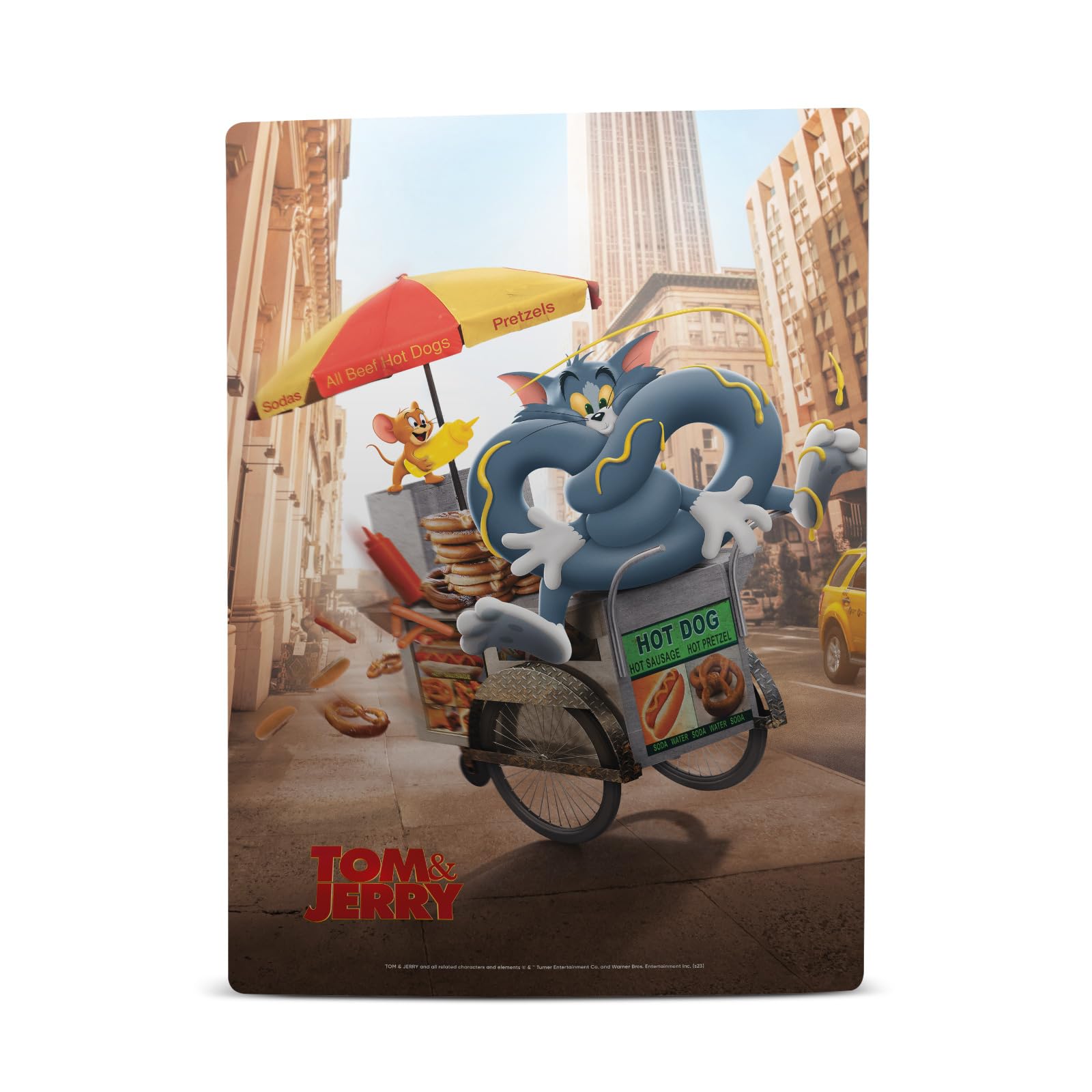 Officially Licensed Tom And Jerry Movie (2021) Vinyl Faceplate Sticker & Gaming Skin Decal for Sony PS5 Digital Edition - Durable Protective Cover with HD Graphics, Perfect for Gamers & Movie Fans