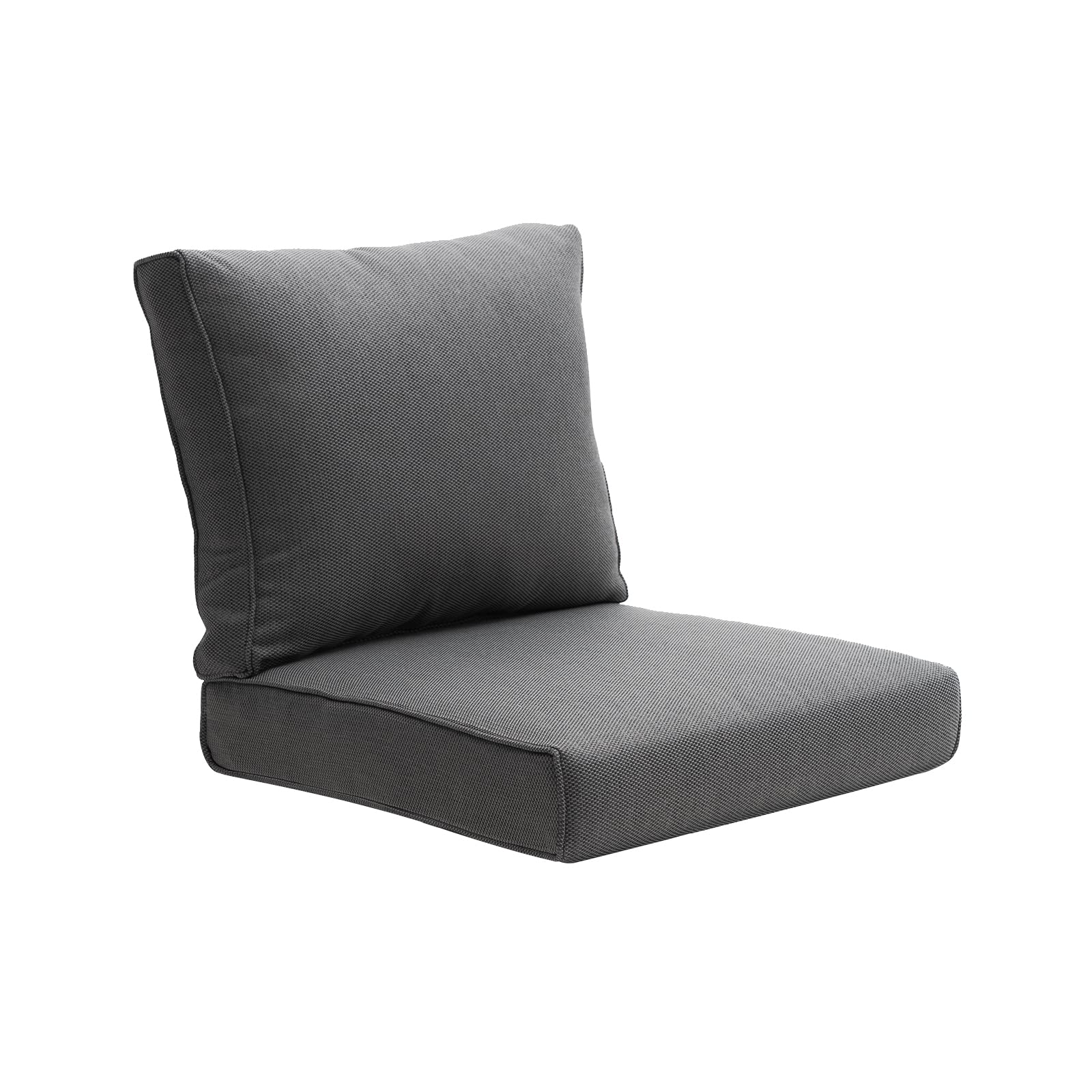 Outdoor Deep Seating Cushion Set 21.7x21.7 Inch - Thick Foam Replacement Patio Furniture Cushions, Dark Grey - Perfect for Backyard, Poolside & Garden Lounge Chairs