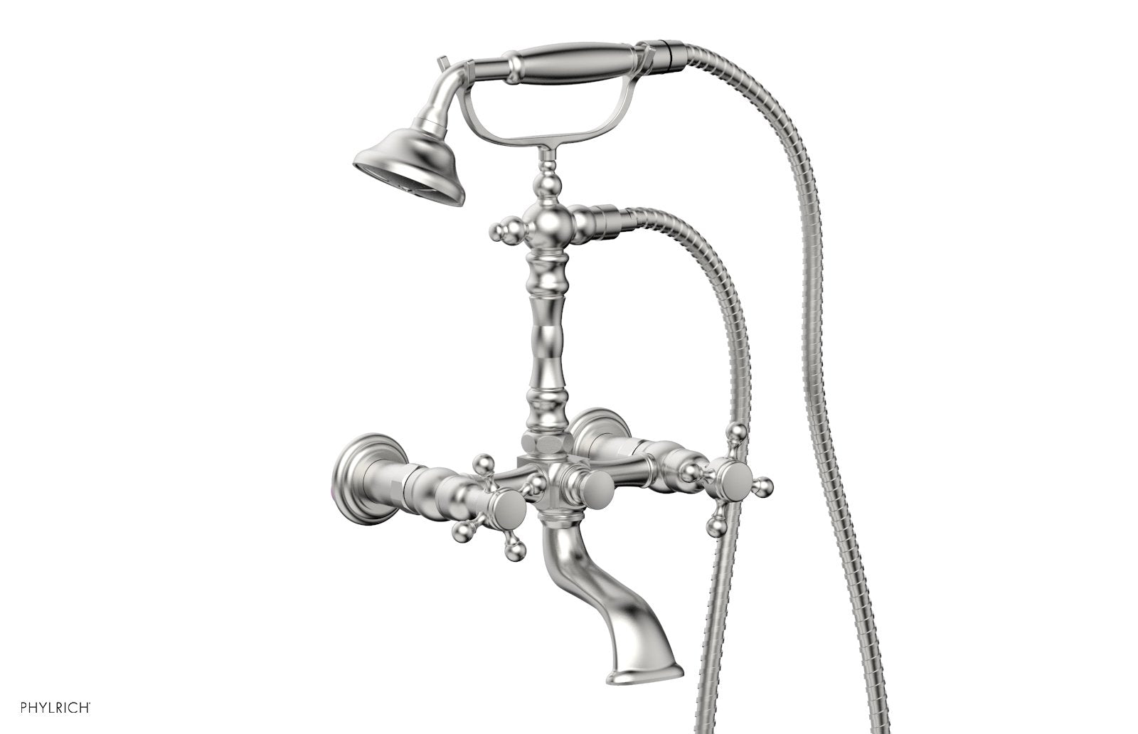 HEX TRADITIONAL Exposed Tub & Hand Shower Combo with Cross Handle K2393 - 24 Inch Bathroom Shower System for Modern & Traditional Home Decor