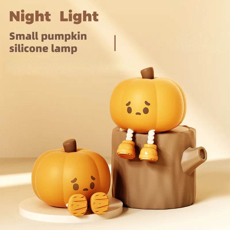 Cute Pumpkin Night Light - Halloween LED Decor for Kids Room, Bedside, Party - Warm White Glow for Cozy Ambiance