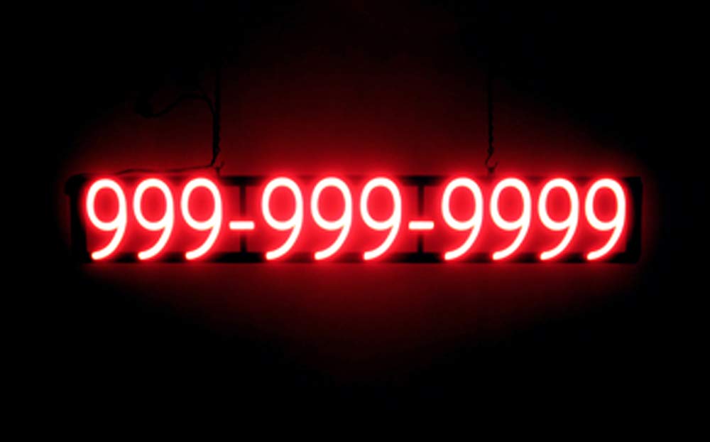 SpellBrite Custom Neon-LED Phone Number Sign - Ultra Bright Business Signage with Energy Efficient LED Lights | Perfect for Storefronts, Retail Shops, and Office Windows