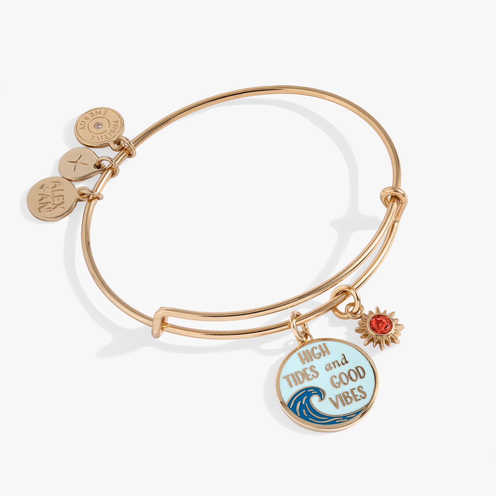 High Tides Good Vibes Charm Bangle - Stylish Beach Jewelry for Women | Perfect for Summer Vacations, Beach Parties & Boho Fashion