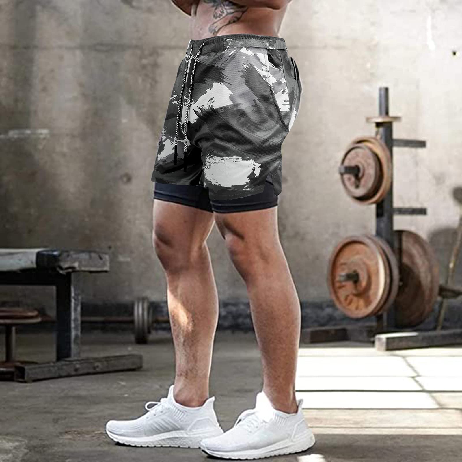 Surenow Men's Running Shorts - 2-in-1 Workout Shorts with Liner, 7-Inch Gym & Yoga Shorts for Men - Perfect for Running, Training, Outdoor Sports & Active Lifestyle