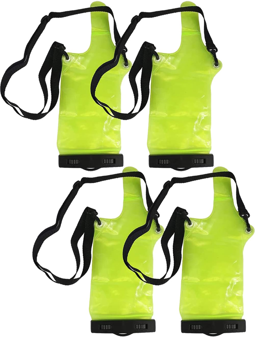 4Pcs Universal Waterproof Walkie Talkie Case - Portable Two Way Radio Pouch with Adjustable Strap, Rainproof Protection for Motorola Kenwood Midland UV-3R UV-5R PX-888 Radios (Green) - Ideal for Outdoor Adventures, Construction Sites & Emergency Communication
