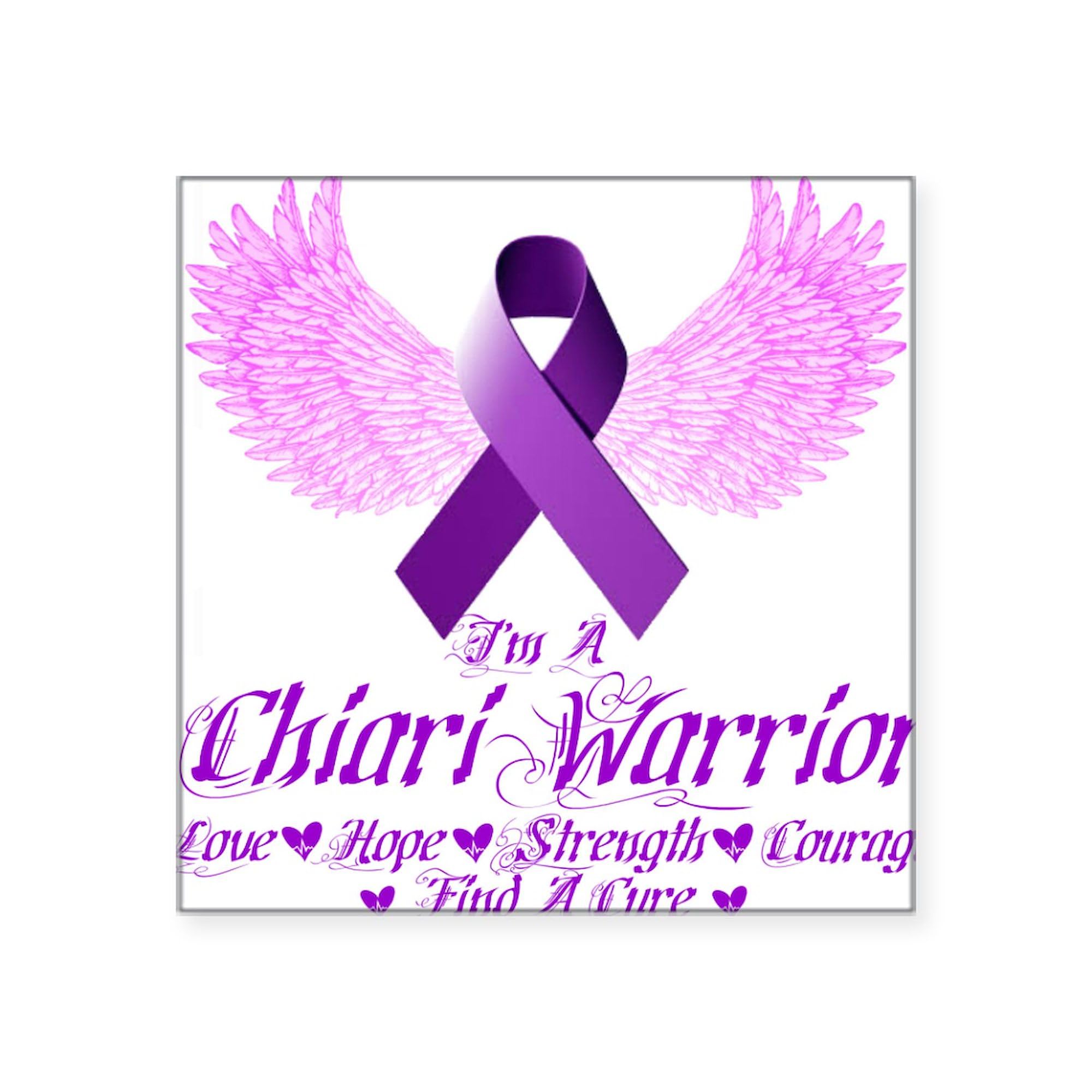 Chiari Warrior Sticker - Square Bumper Car Decal for Cars, Laptops & Water Bottles - Show Support for Chiari Malformation Awareness