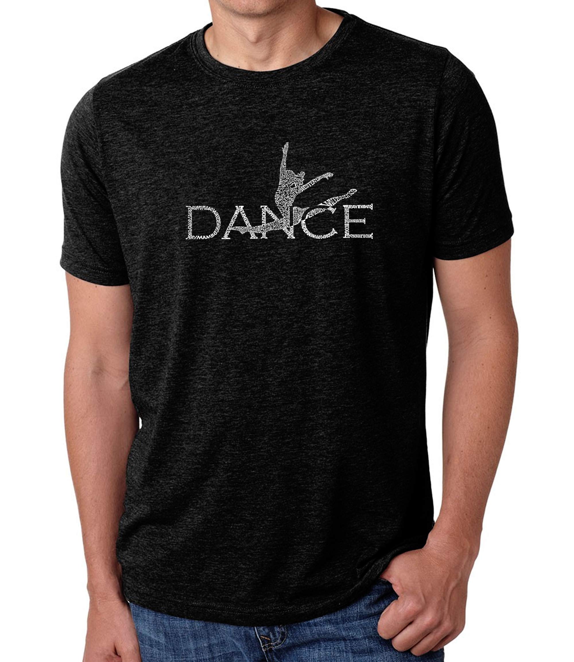 LA POP ART Men's Premium Blend Word Art T-Shirt - Dancer Graphic Tee | Comfortable Cotton Casual Shirt for Dance Enthusiasts & Music Lovers | Perfect for Dance Classes, Concerts & Streetwear Fashion