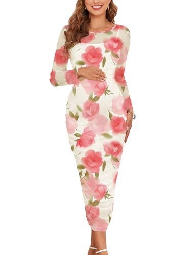 Large Floral Pink, Size Down for Best