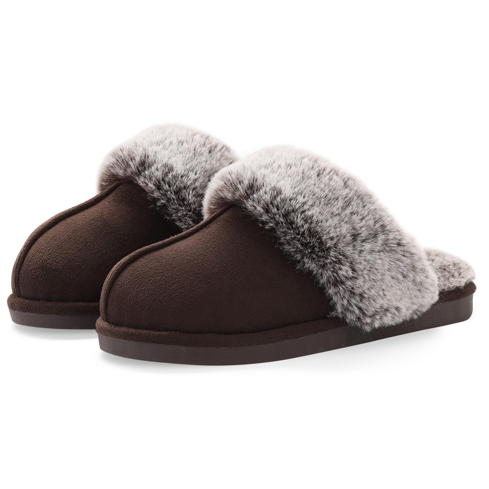 Women's Fuzzy Fluffy House Slippers - Cozy Faux Fur Indoor Shoes with Memory Foam & Anti-Skid Rubber Sole | Warm Soft Comfort for Home, Lounge, Winter Wear