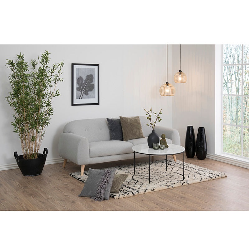 LUCIO 80cm Round Marble Coffee Table - Modern White & Black Marble Top Living Room Furniture for Small Spaces, Home Decor, Apartment Essentials