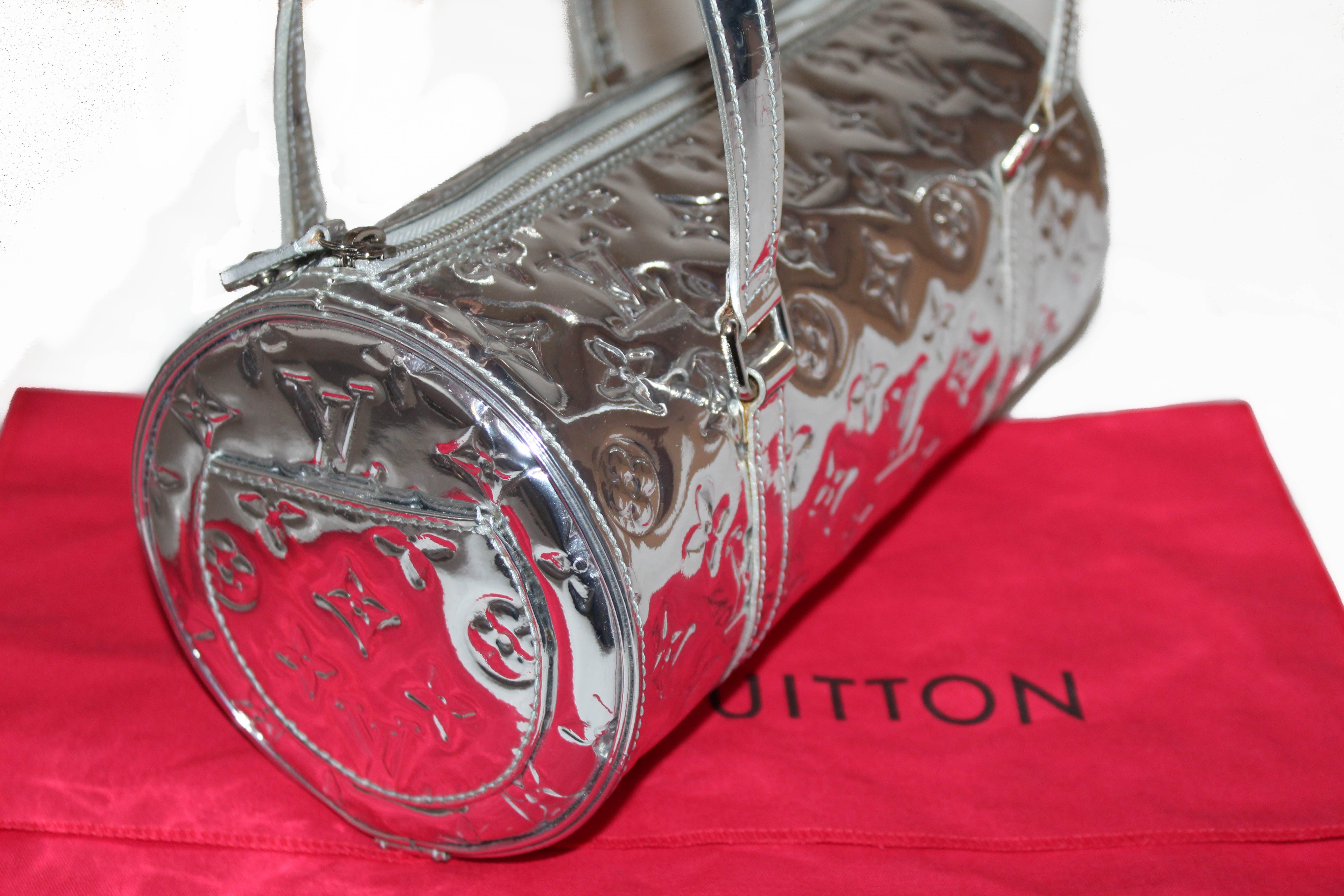 Authentic Louis Vuitton Silver Mirror Papillon 26 Handbag - Limited Edition Luxury Shoulder Bag for Women | Perfect for Parties, Date Nights & Special Occasions