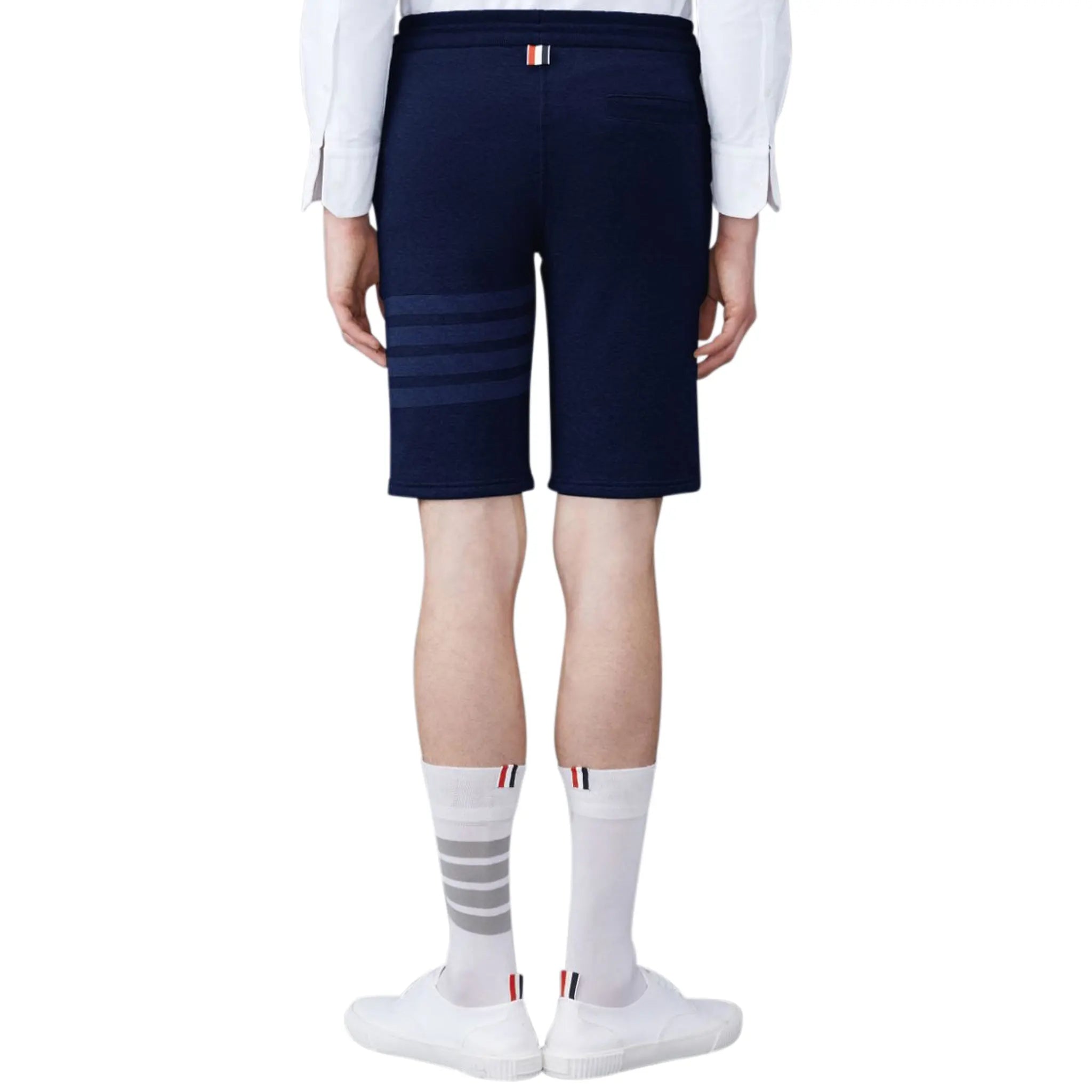 Thom Browne Classic Loopback 4-Bar Blue Sweat Shorts for Men | Premium Cotton Casual Lounge Shorts | Perfect for Gym, Home & Summer Outfits