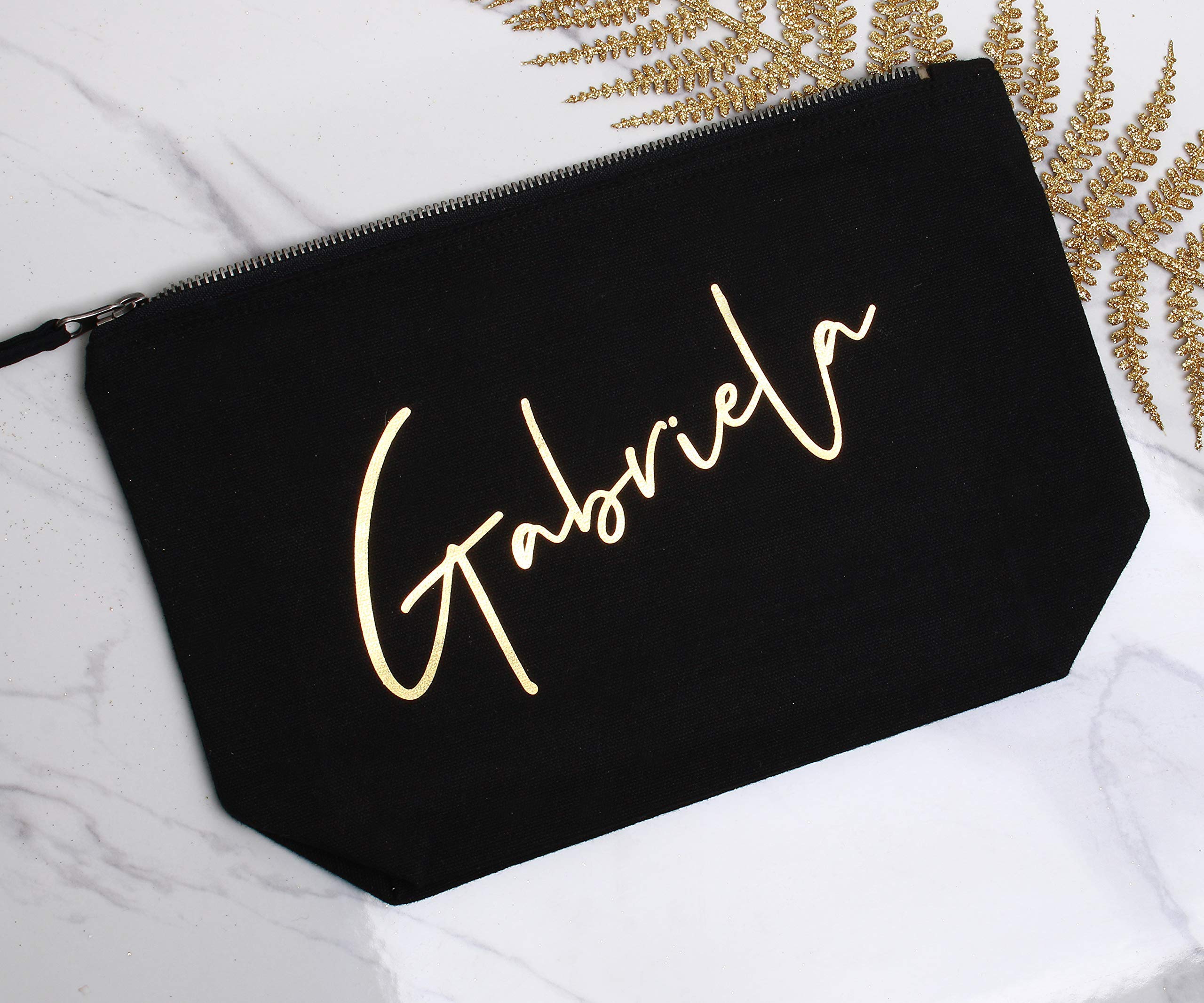 Personalized Bridesmaid Makeup Bags - Cute Cosmetic Bags for Wedding Party, Bridal Shower Gifts, Maid of Honor & Bachelorette Party Essentials - Perfect for Travel, Spa Days & Bridesmaid Proposals